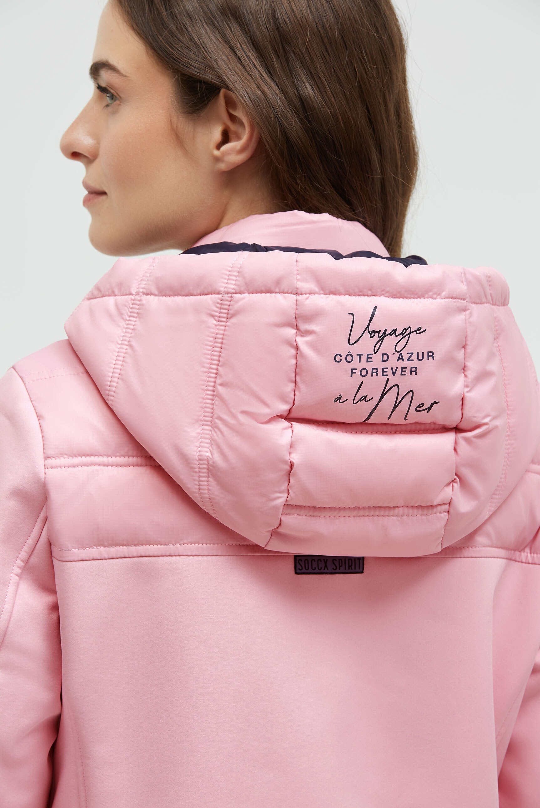 SOCCX Softshellmantel mit abtrennbarer Kapuze