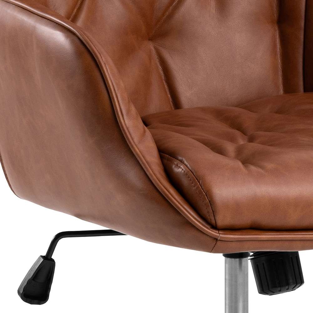 ACTONA GROUP Schreibtischstuhl »Erik«, Schreibtischstuhl, PU retro Cognac, 5 Stern Gestell matt schwarz