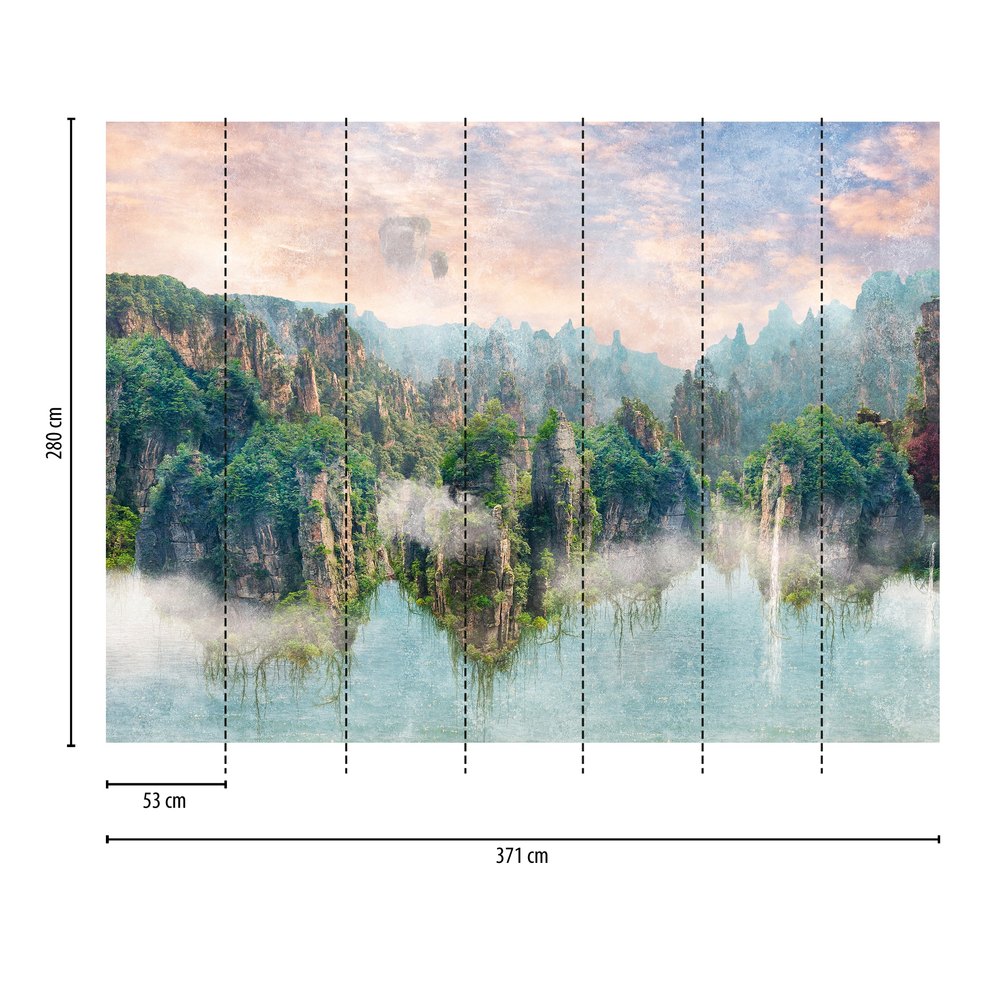 living walls Fototapete »THE WALL III Landschaft Tapete Motivtapete Berge Natur«, matt, Vliestapete Himmel für Schlafzimmer Küche Wohnzimmer Landschaft Design