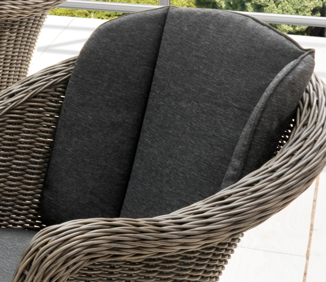 Thumbnail - Destiny Garten-Essgruppe "MALAGA LUNA" Set, 19 Stk. tlg. Polyrattan, 6 Sessel + Tisch 200x100x75cm, inkl. Auflagen