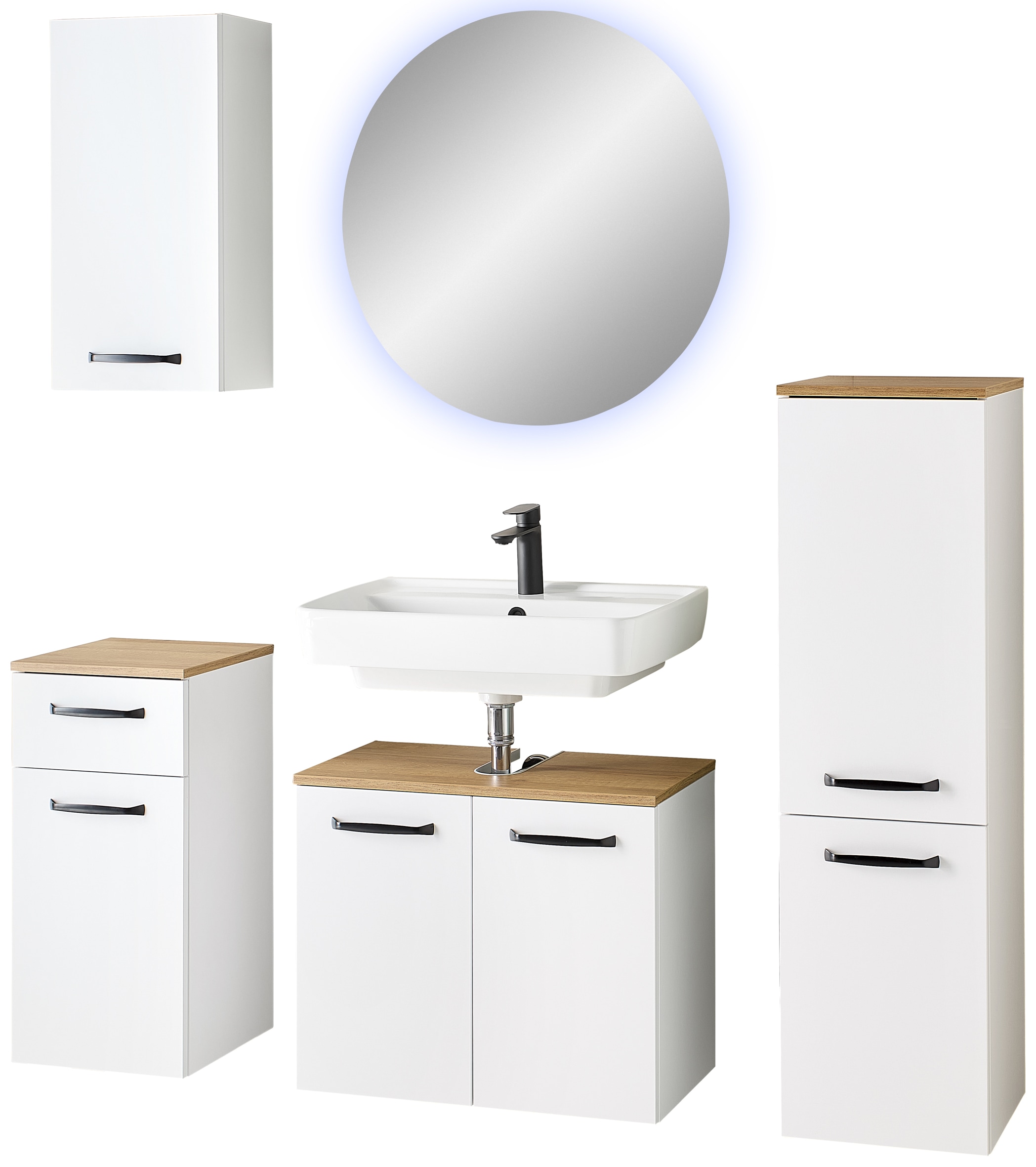 Saphir Badmöbel-Set "Quickset 500, Waschbeckenunterschrank mit Spiegel" 5 S günstig online kaufen