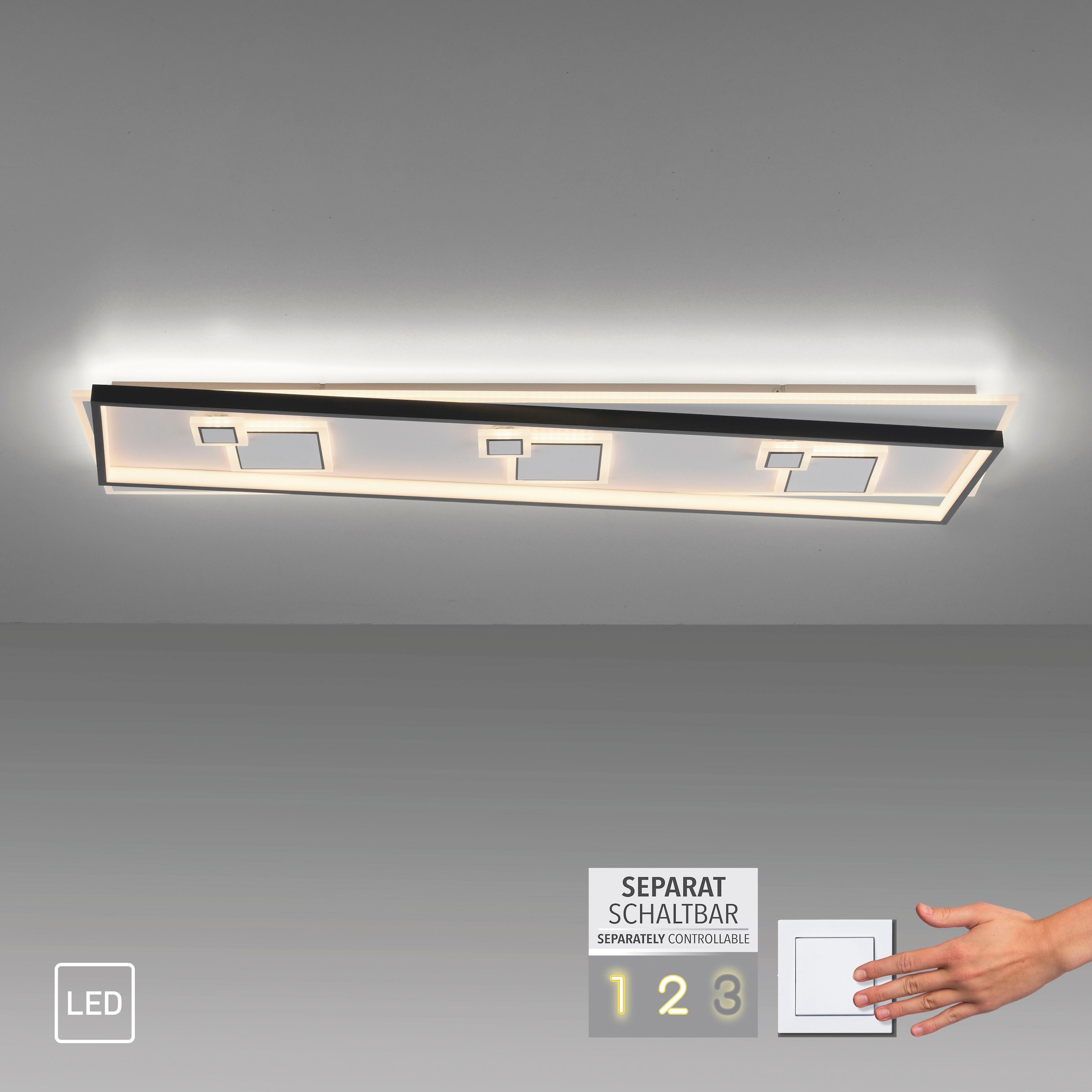 Paul Neuhaus Deckenleuchte »MAILAK«, 2 flammig-flammig, LED, separat  steuerbar (Schalter) | BAUR
