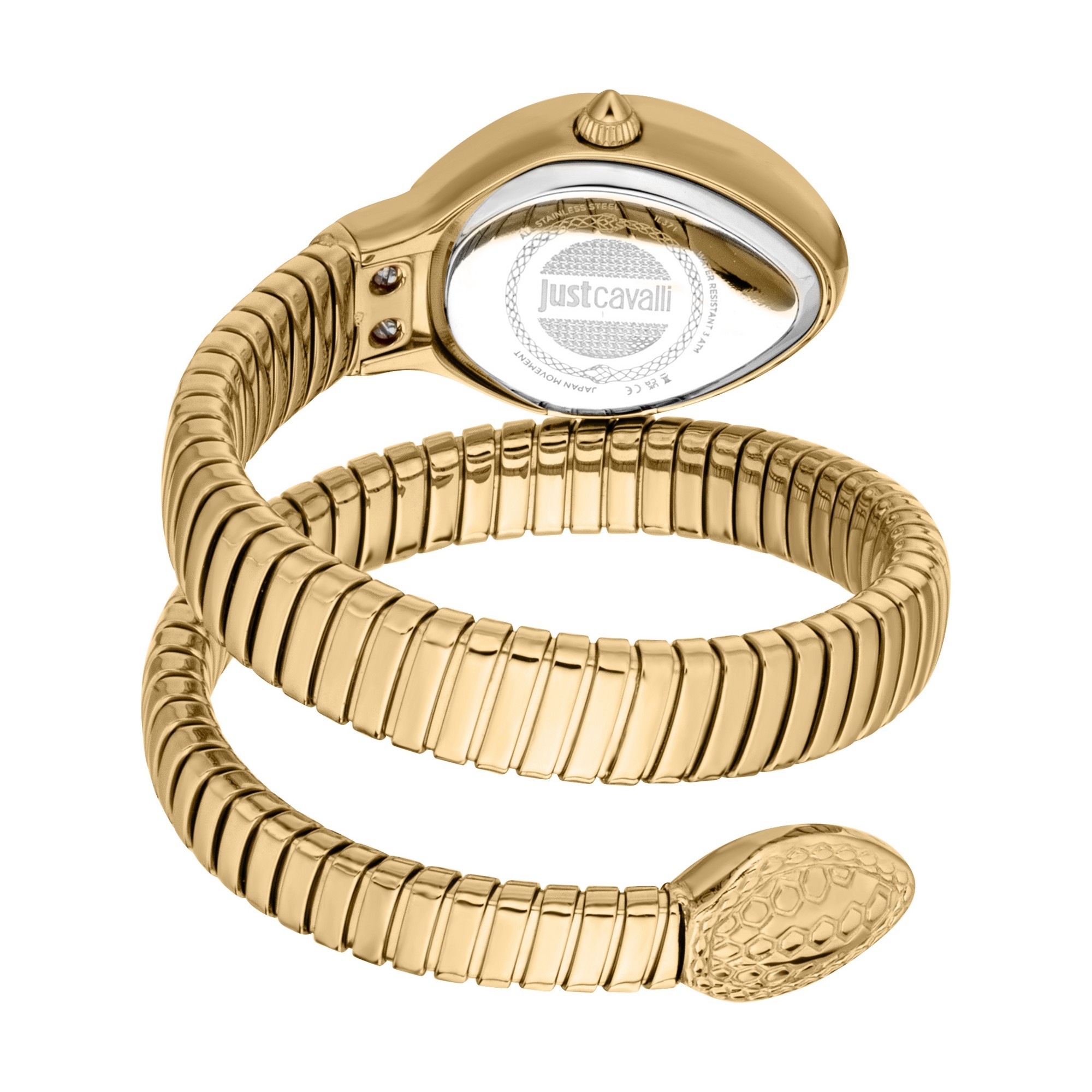 Just Cavalli Time Quarzuhr »Eclisse«, Armbanduhr, Damenuhr, Edelstahlarmband, analog, Kristallsteine
