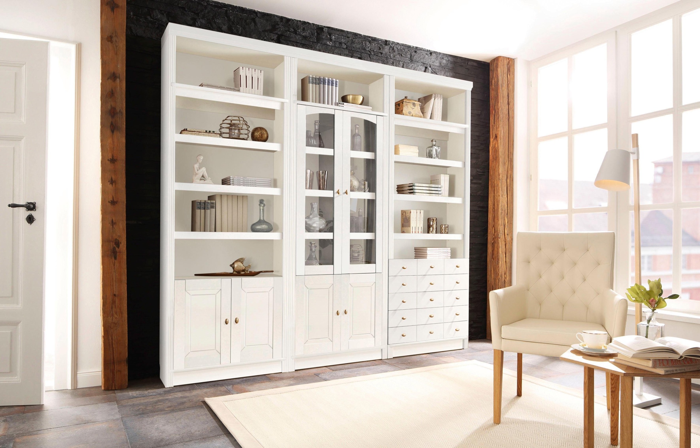 Home affaire Bücherregal "Soeren" Tiefe 29 cm, Höhe 220 cm, 4 Türen, FSC-ze günstig online kaufen