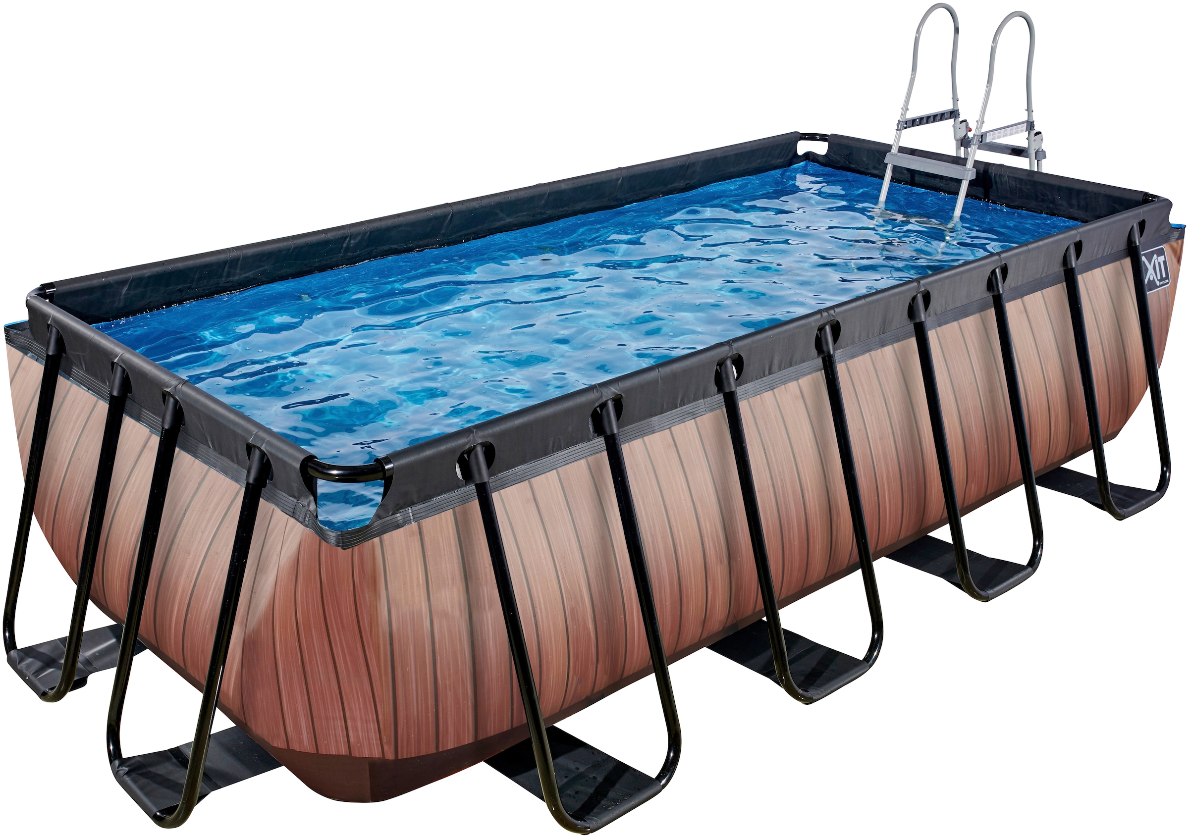 EXIT Framepool, (Set, 3 tlg.), BxLxH: 200x400x100 cm, mit Filterpumpe und Sicherheitsleiter