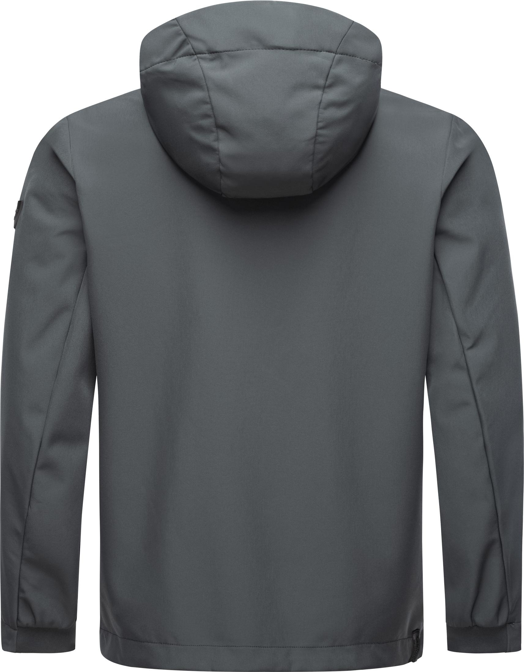 Ragwear Softshelljacke »Shellwie Warm«, mit Kapuze, wasserdichte Herren Übergangsjacke mit großer Kapuze