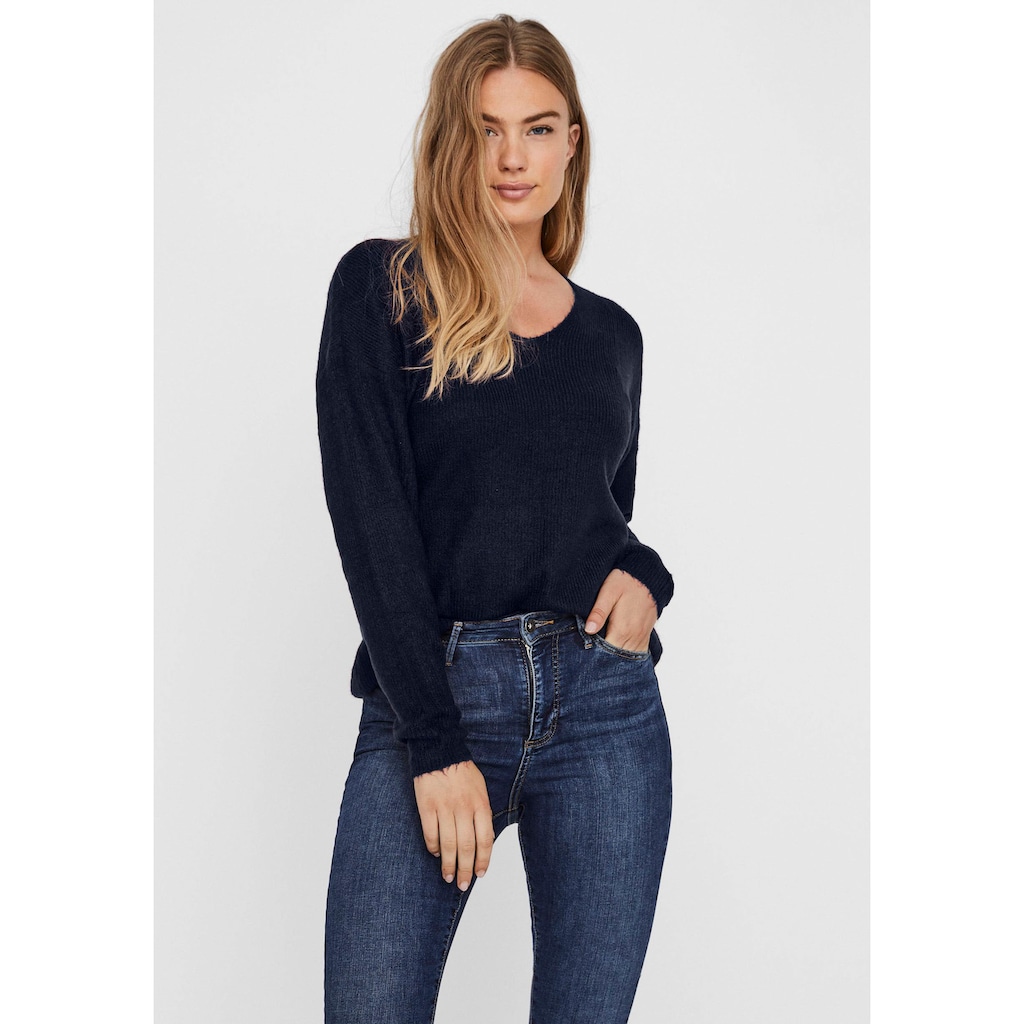 Vero Moda V-Ausschnitt-Pullover »VMCREWLEFILE LS V-NECK BLOUSE NOOS«