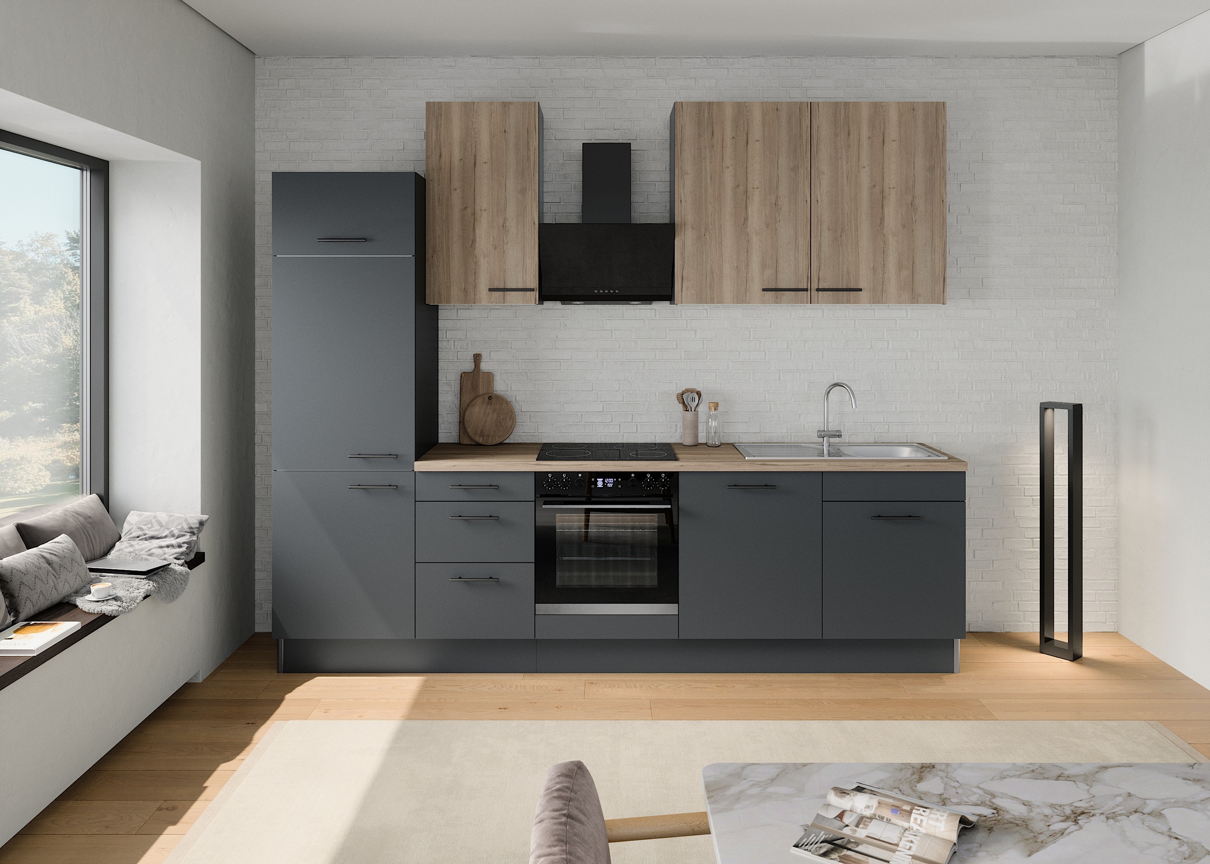 OPTIFIT Küchenzeile "Fiona", Breite 290 cm, mit Hanseatic-E-Geräten, in Pre günstig online kaufen