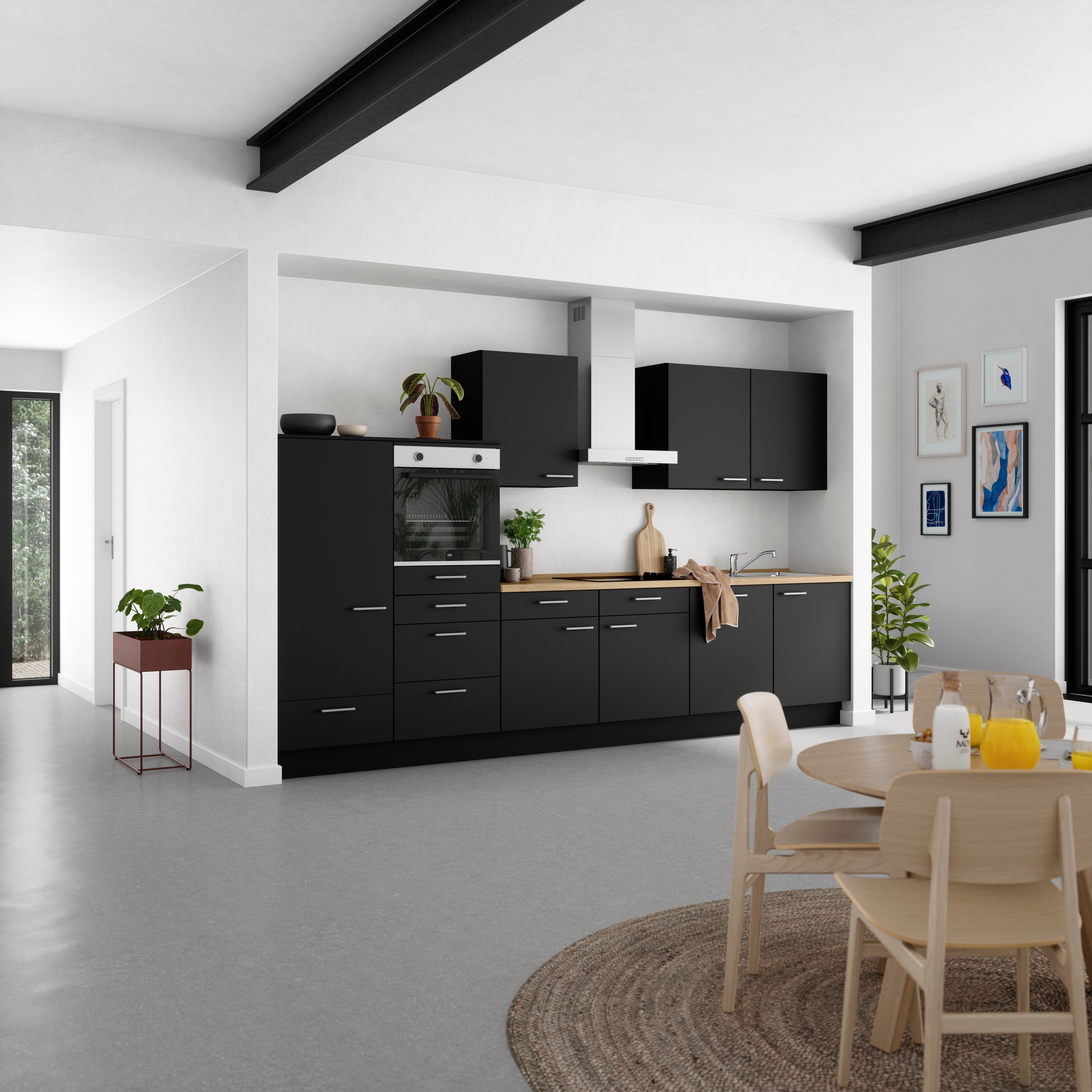 nobilia® Küchenzeile »"Touch I"«, vormontiert, Ausrichtung wählbar, Breite 360 cm, wahlw. mit E-Geräten