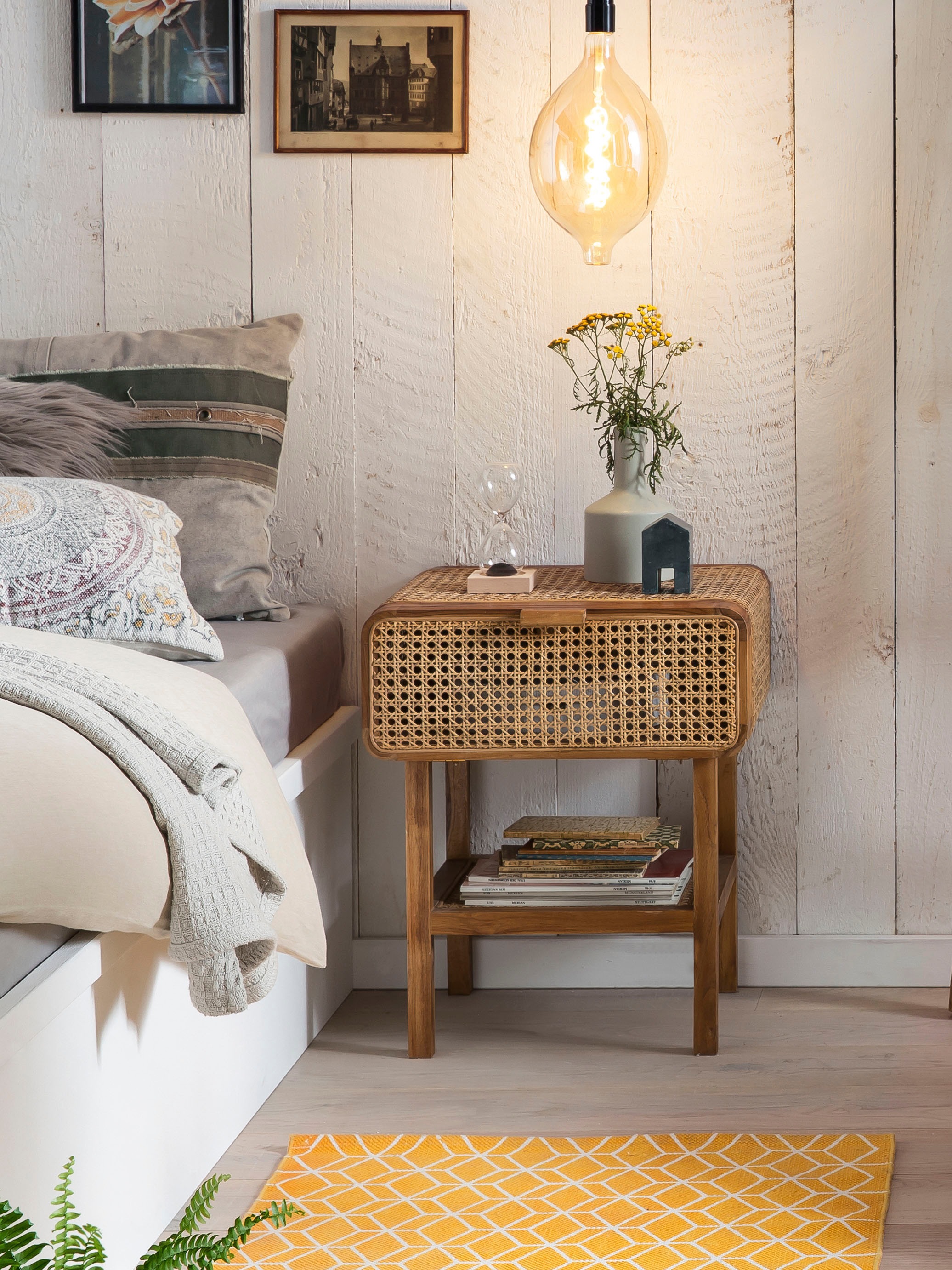 SIT Nachtkonsole mit Wiener Geflecht, Nachttisch in zierlicher Optik günstig online kaufen