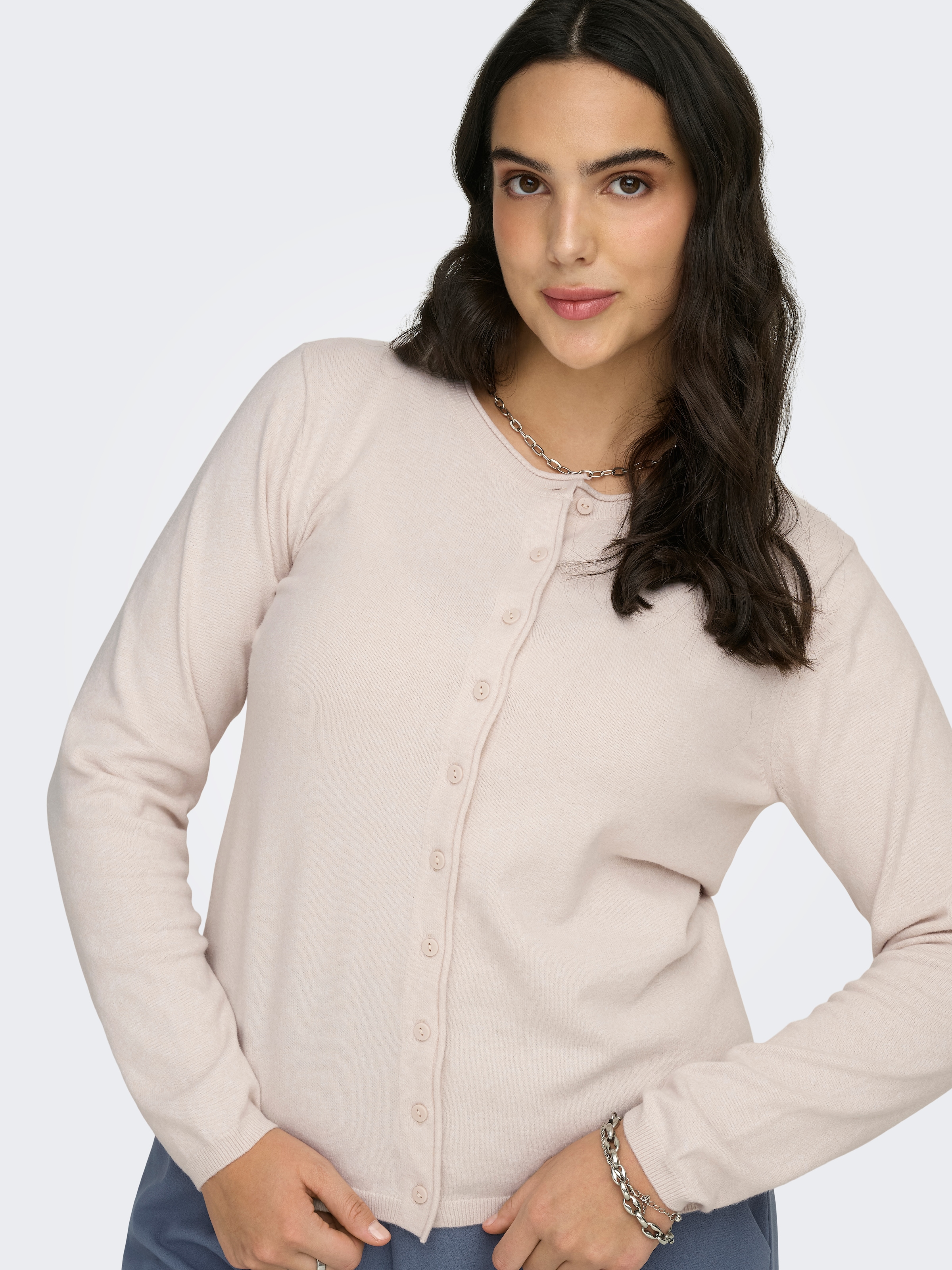 ONLY CARMAKOMA Strickjacke "CARLOYAL LIFE LS O-NECKBU CARDI KNT NOOS" Kunst günstig online kaufen