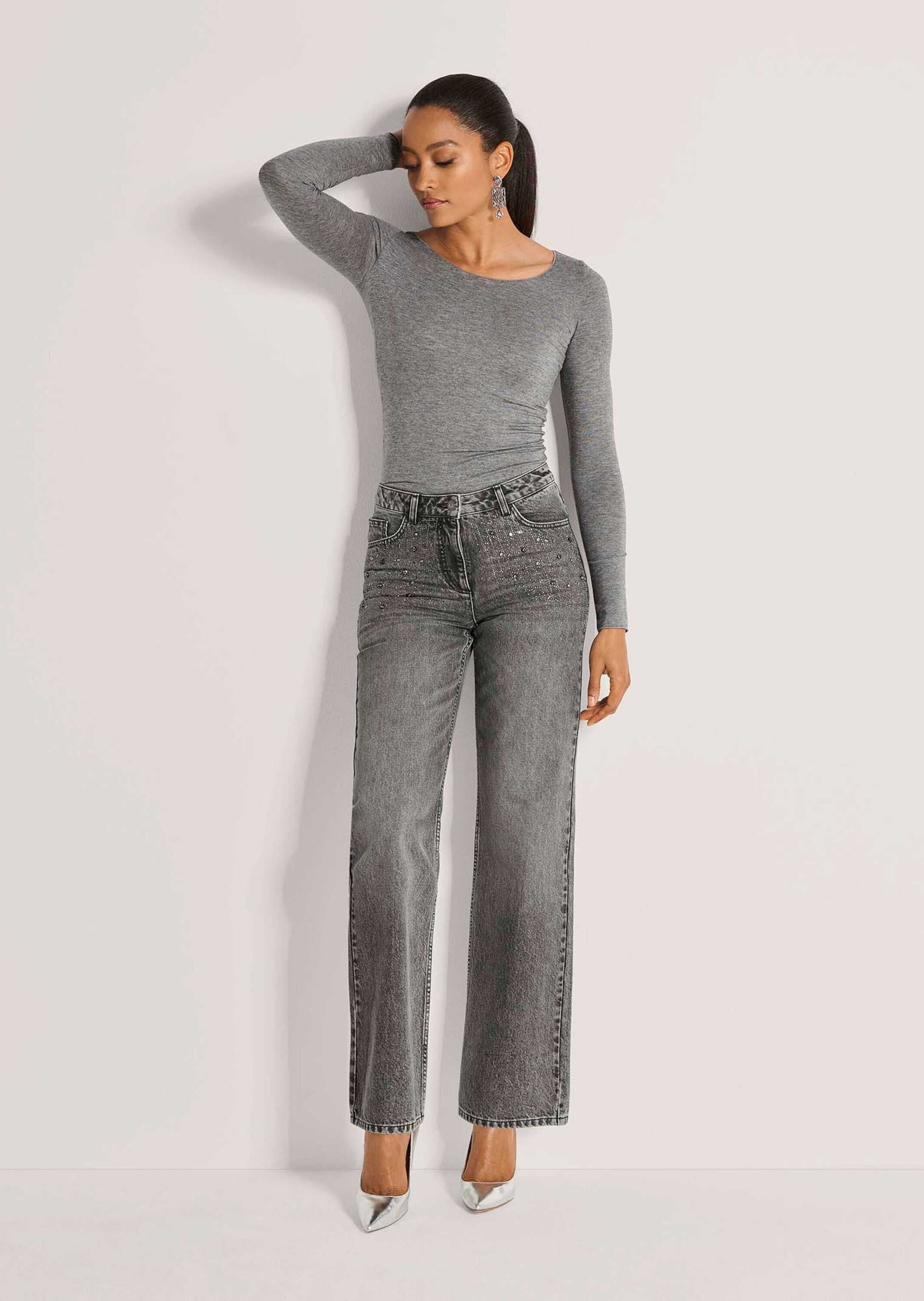 MADELEINE Regular-fit-Jeans »Hose Gerade Jeans mit Strass-Elementen«