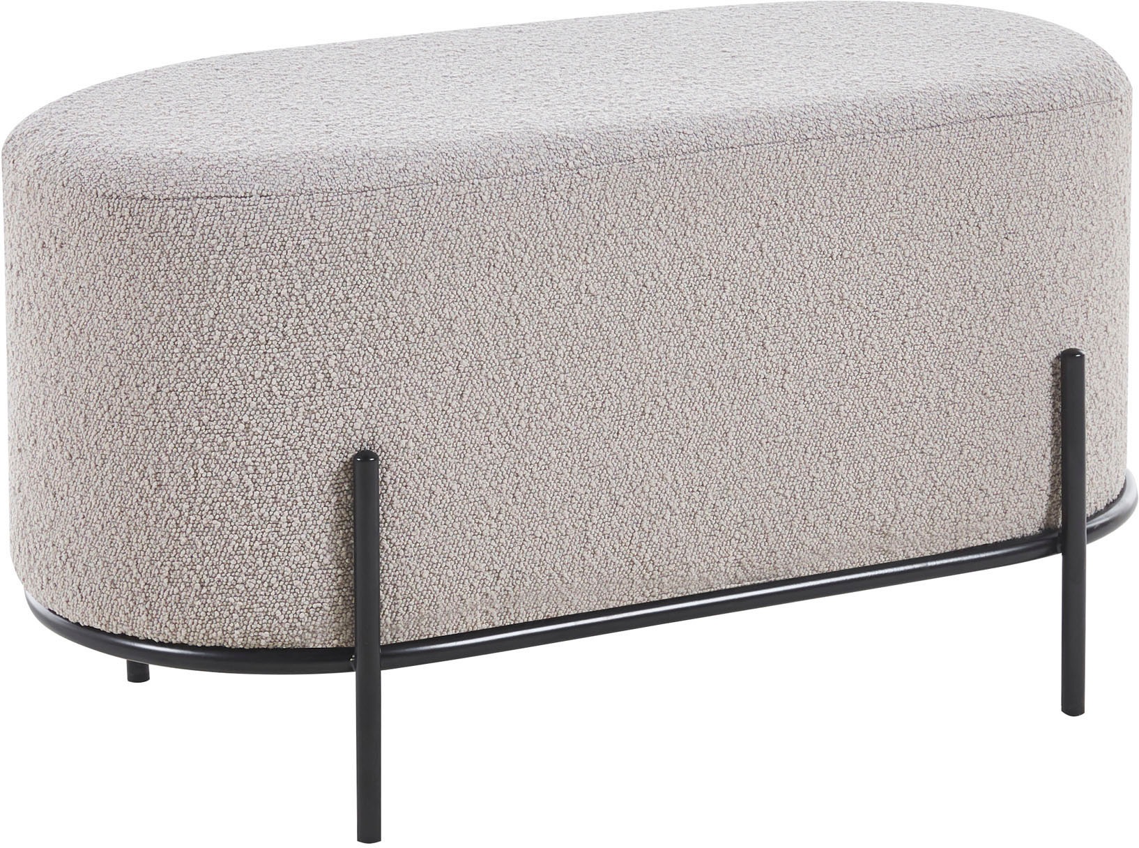 Thumbnail - SalesFever Polsterhocker "Komfortabler Polsterhocker", mit Design-Gestell aus schwarzem Metall