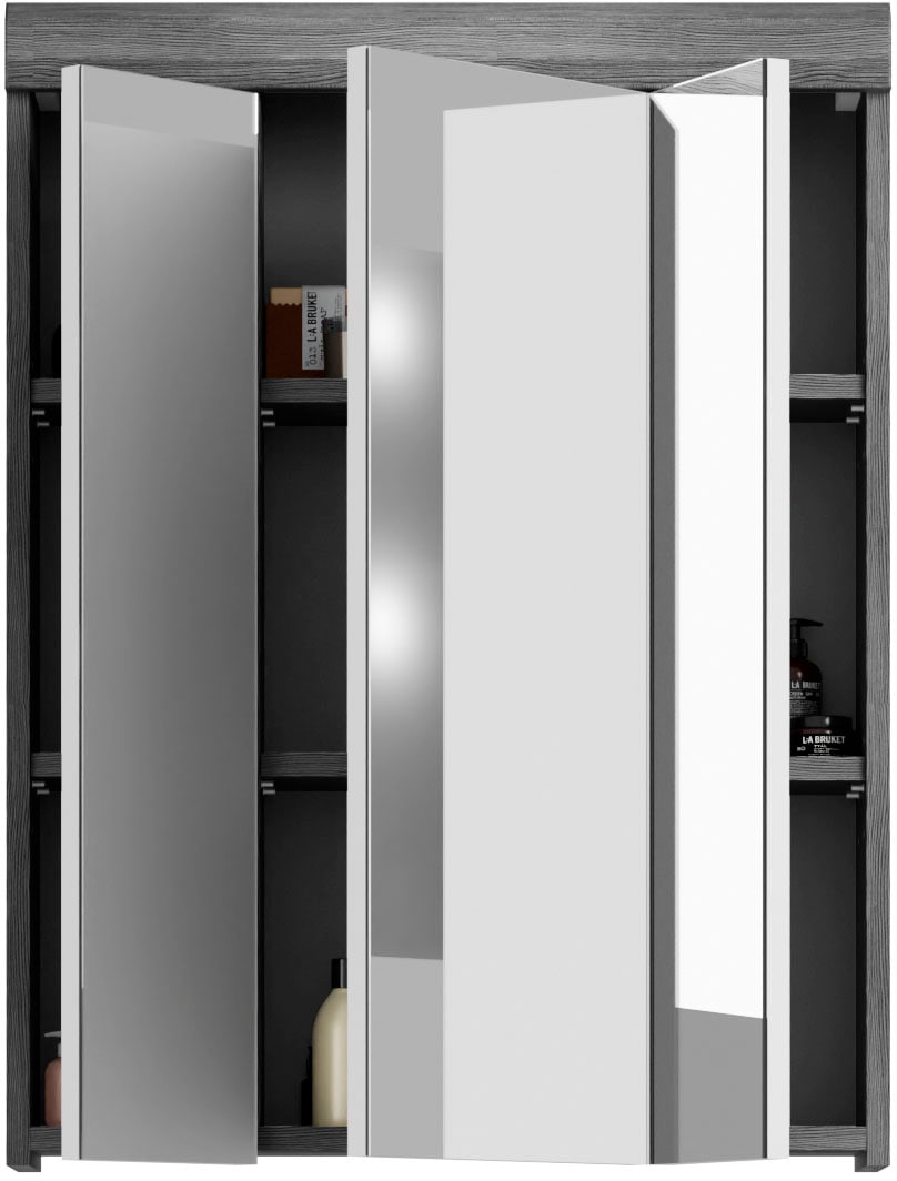 INOSIGN Badmöbel-Set »Siena, 4 teilig, bestehend aus:«, (Set, 4 St.), Hochschrank, Waschbeckenunterschrank, Spiegelschrank, Midischrank