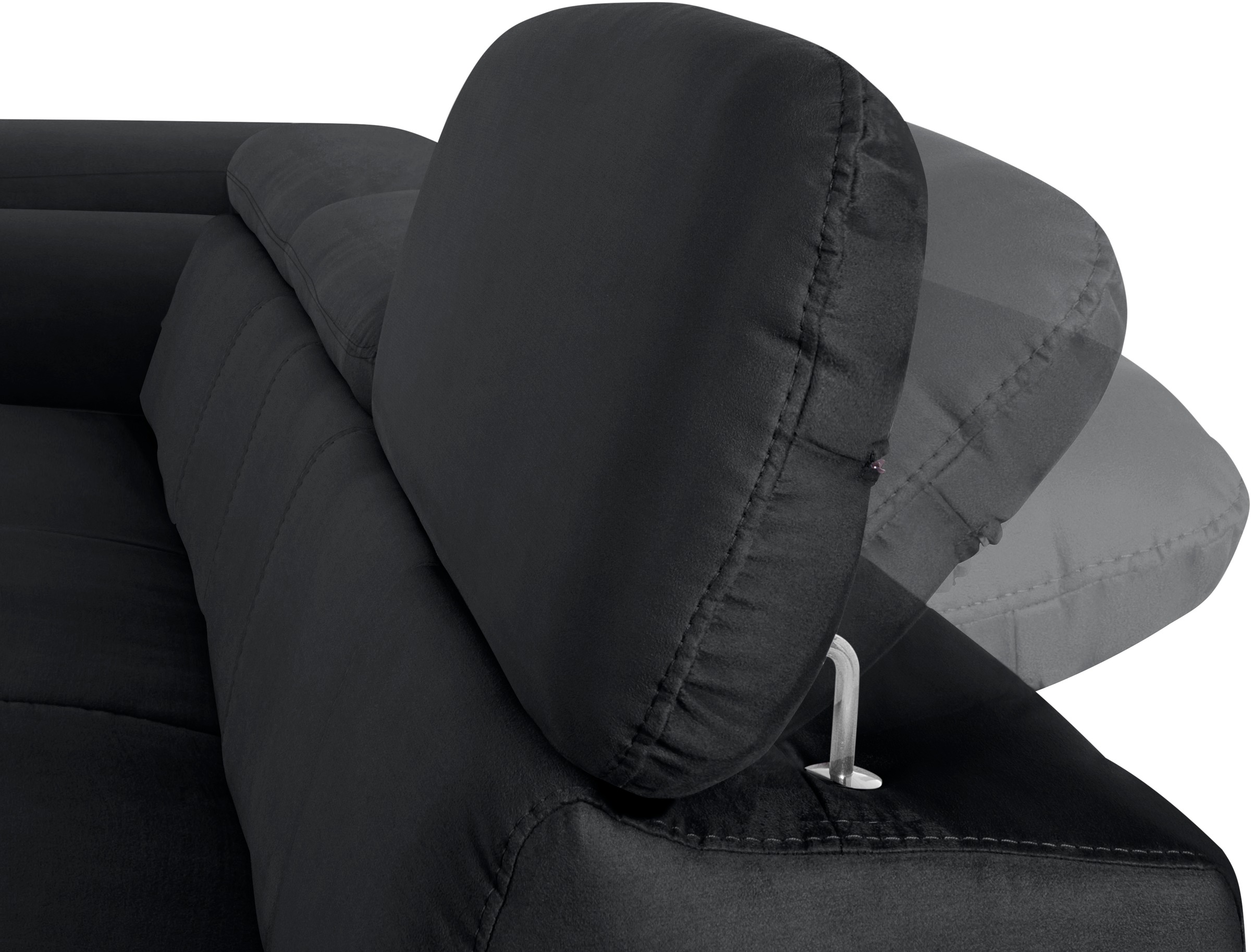 COTTA Ecksofa »Chef L-Form«, mit Kopfteilverstellung, edle Metallkufen, wahlweise mit Bettfunktion