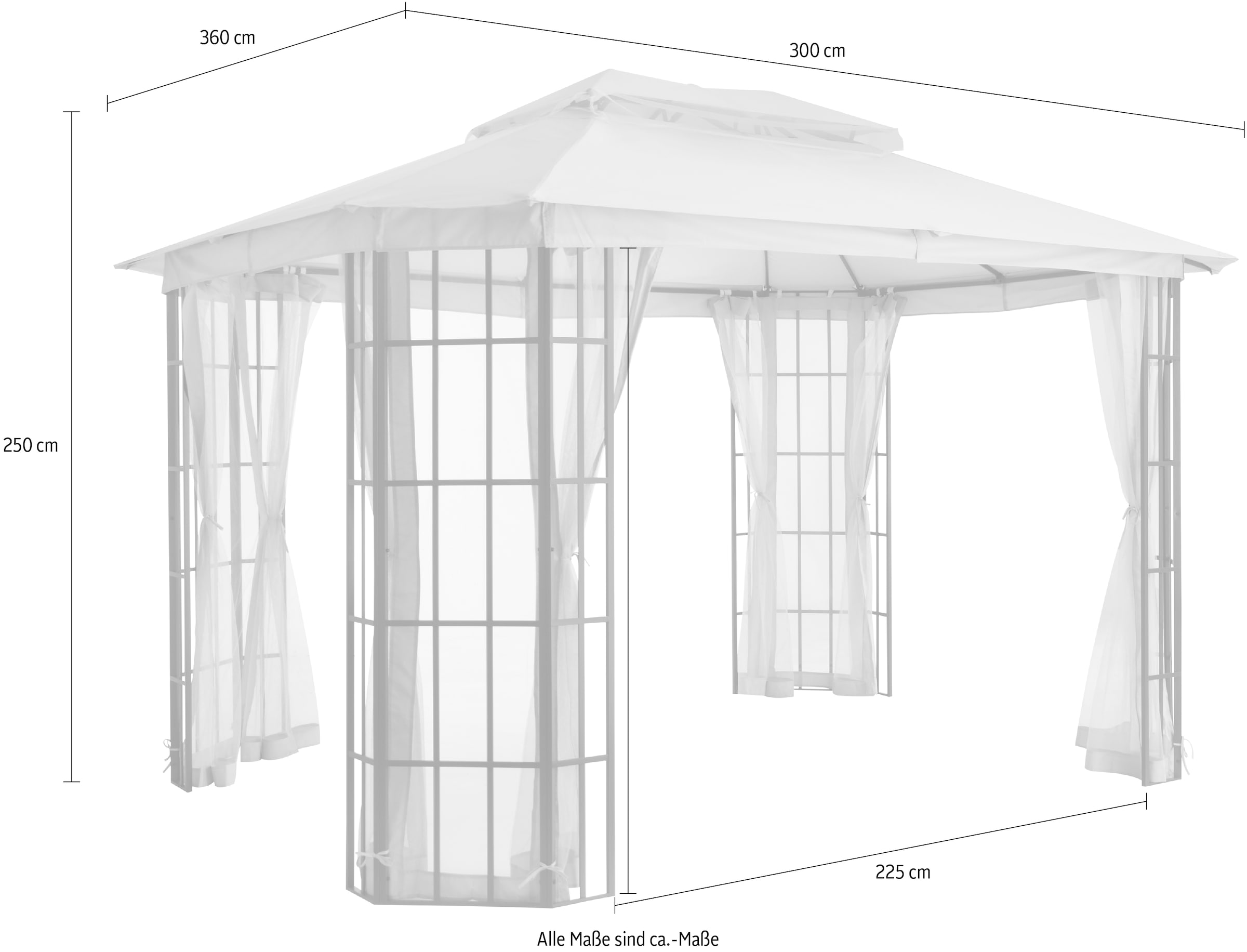KONIFERA Pavillon »Borkum«, (Set), BxT: 300x360 cm
