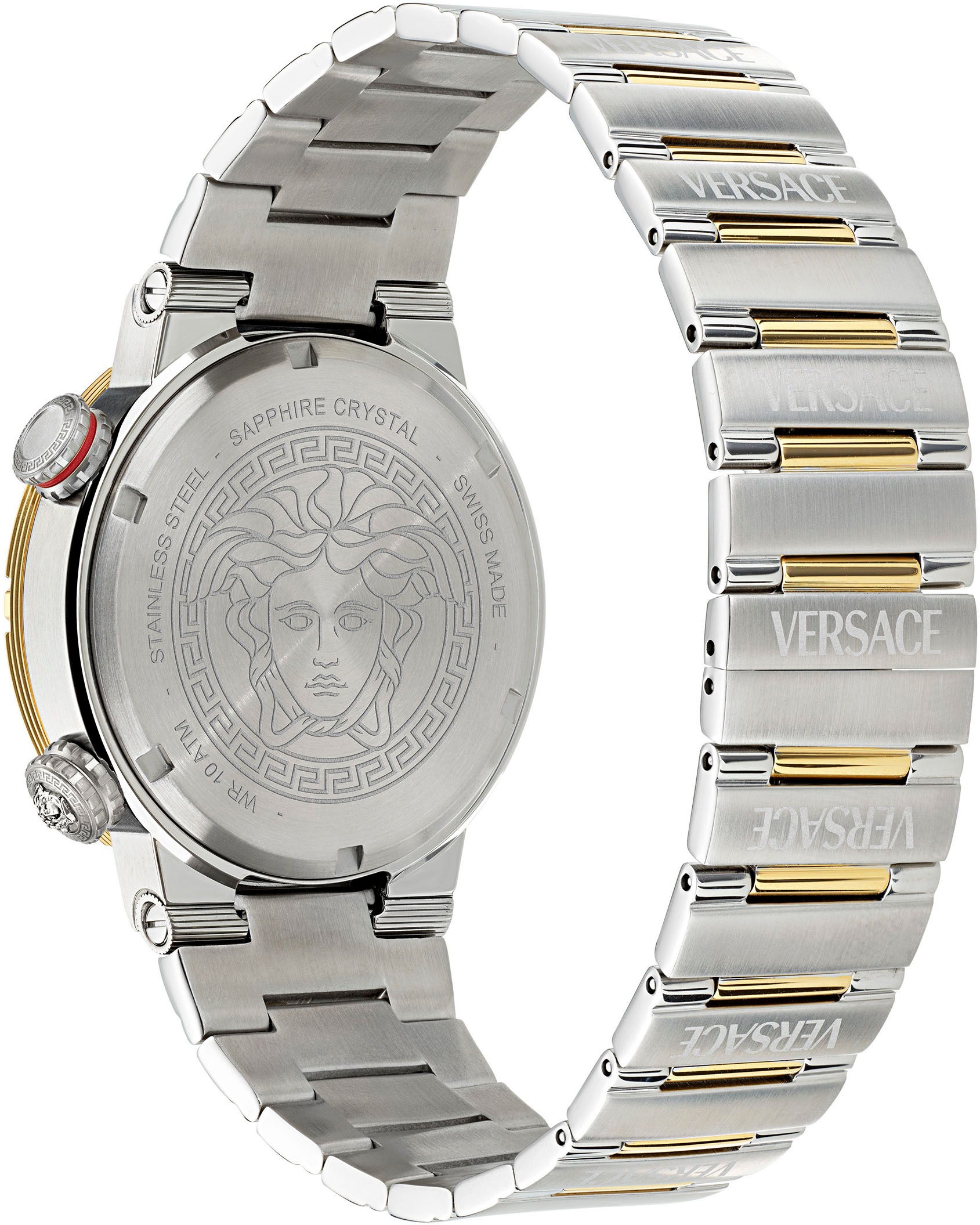 Versace Chronograph »GRECA LOGO DIVER«, Quarzuhr, Armbanduhr, Herrenuhr, Datum, Stoppfunktion, Swiss Made