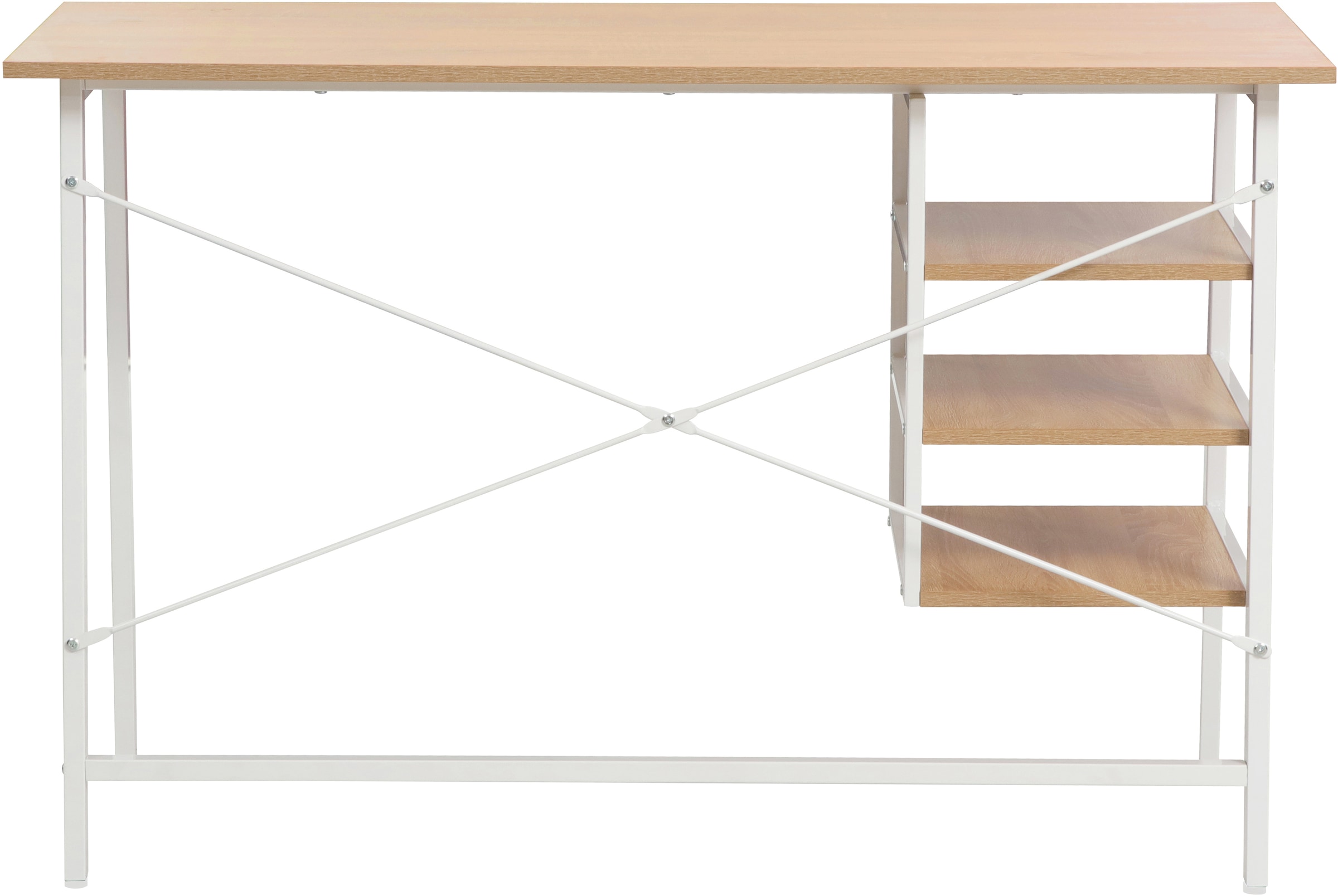 Home affaire Schreibtisch »COWELL«, Computertisch, 3 Ablagefächer, stabiles Metallgestell, Breite 120 cm