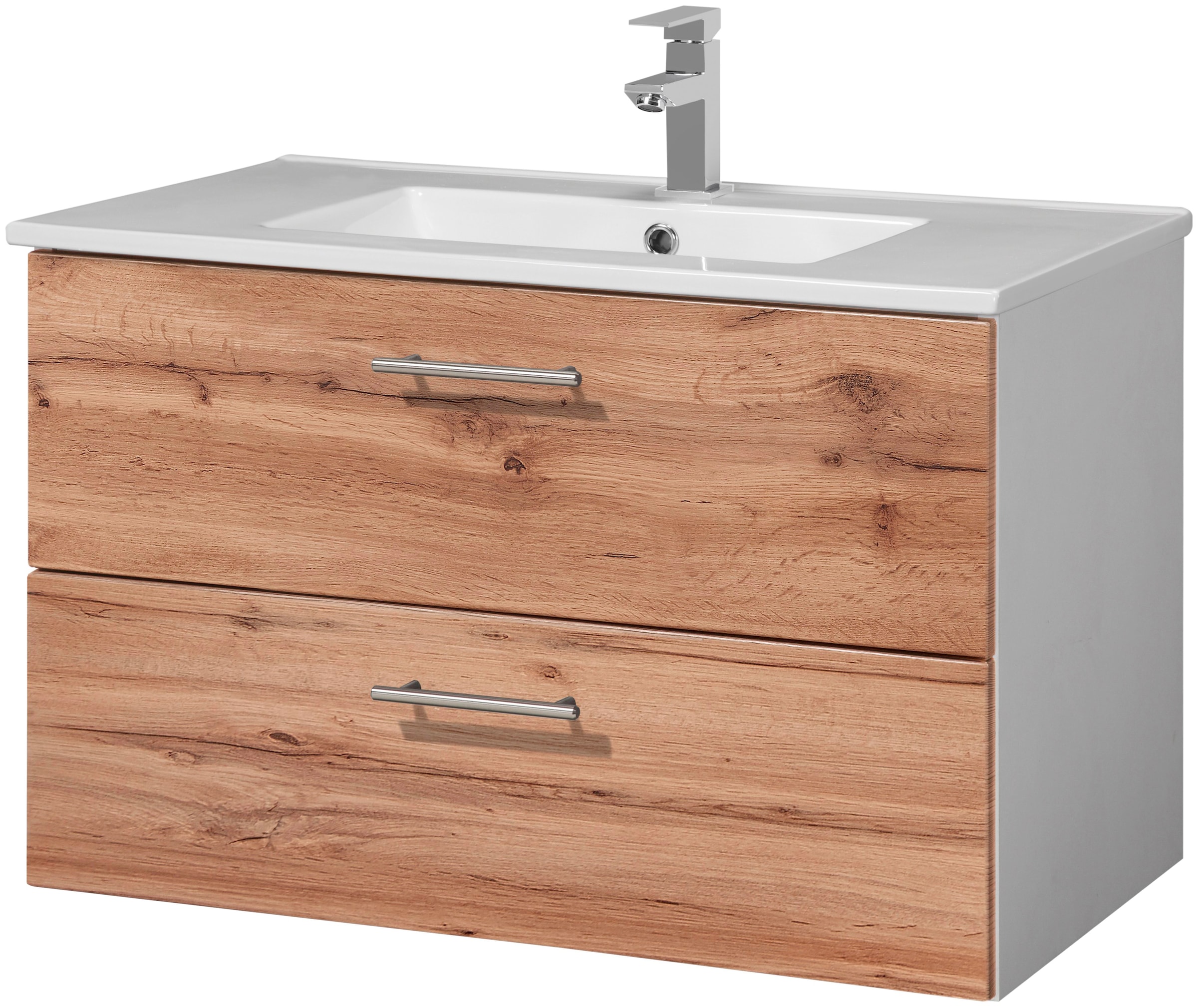 welltime Waschtisch "Trento Badezimmerschrank mit Becken" Badmöbel in Breit günstig online kaufen