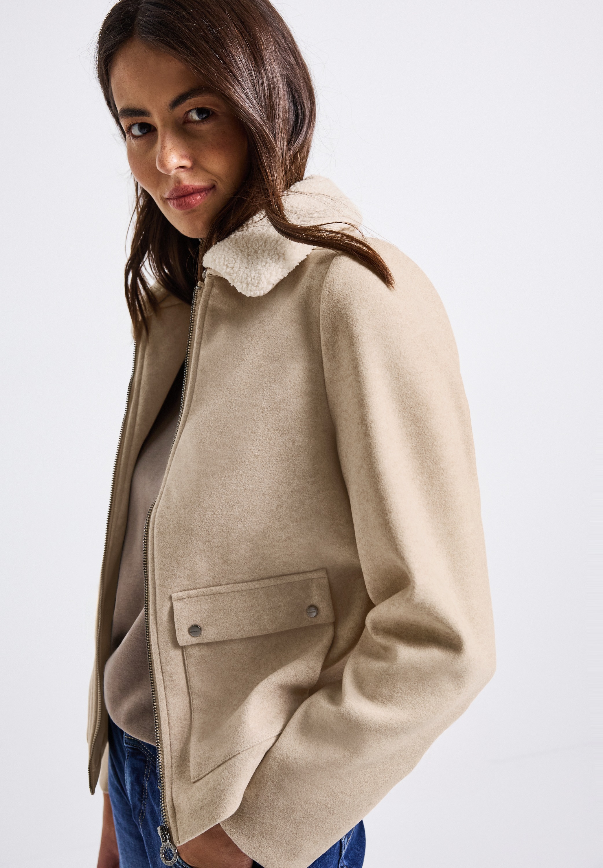 STREET ONE Kurzjacke, ohne Kapuze, Abnehmbarer Kragenbesatz günstig online kaufen