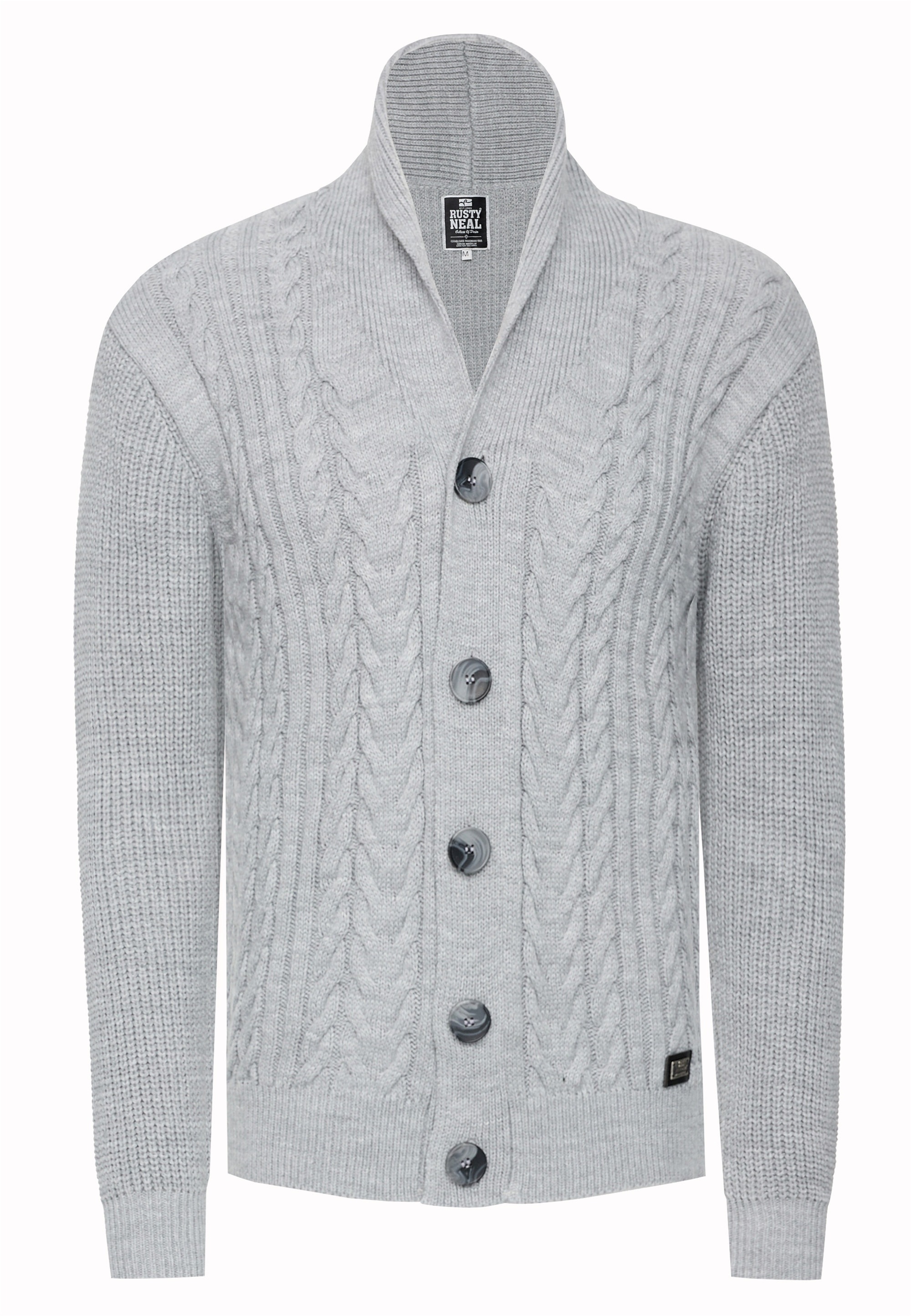 Rusty Neal Strickjacke »Rusty Neal Knitwear«, mit durchgehender Knopfleiste