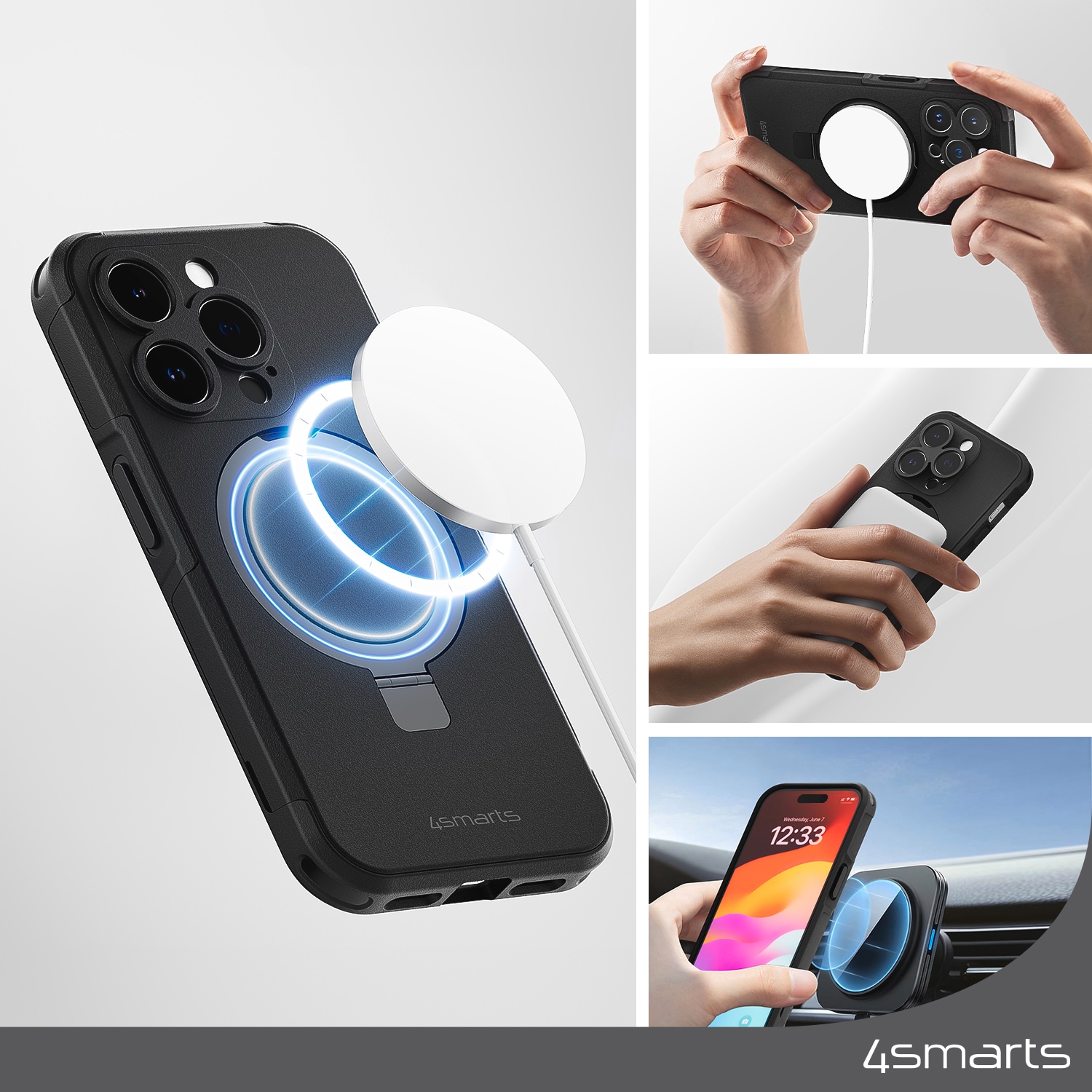 4smarts Backcover »Defend Case Magic Stand«, Apple iPhone 15 Plus, für iPhone 15 Plus