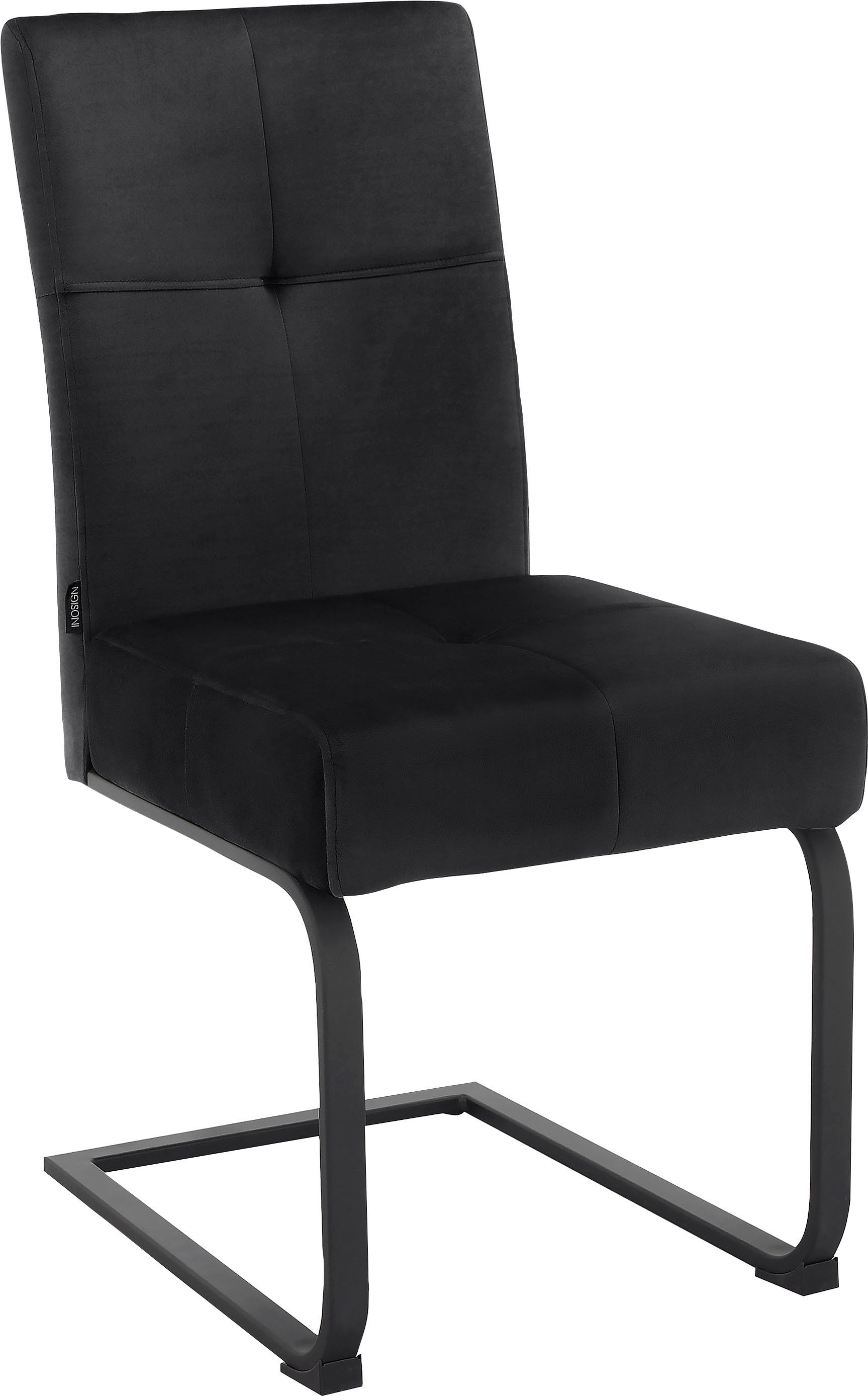 INOSIGN Esszimmerstuhl »Bjarka«, 2 St., Veloursstoff, Sitz und Rücken gepolstert, Gestell aus Metall, Sitzhöhe 48,5 cm