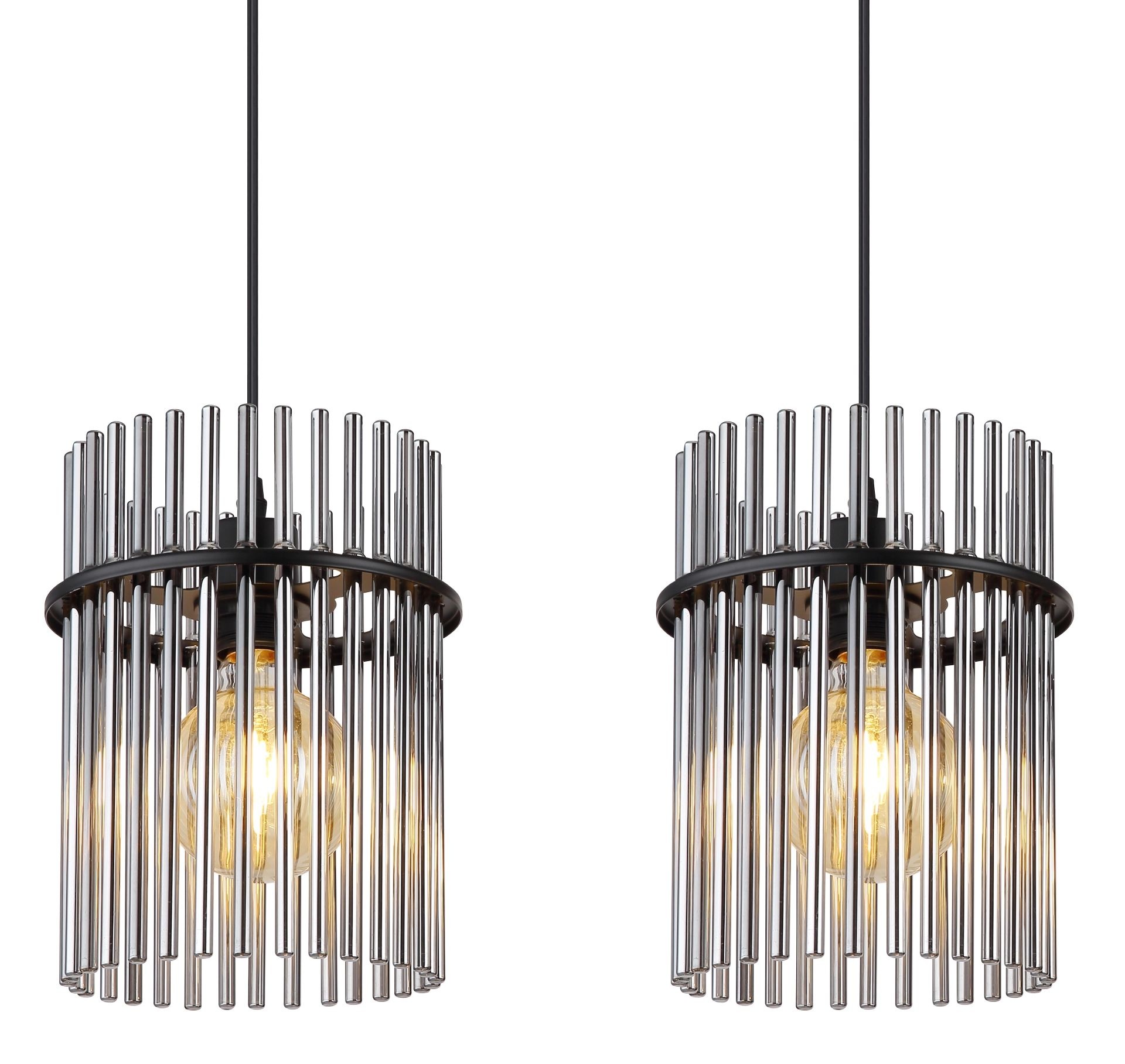 GLOBO LIGHTING Pendelleuchte »GORLEY«, 3 flammig, Leuchtmittel E27 | ohne Leuchtmittel, Design Glasstäbe, Deckenlampe, Wohnzimmer, Esszimmer, Hängeleuchte