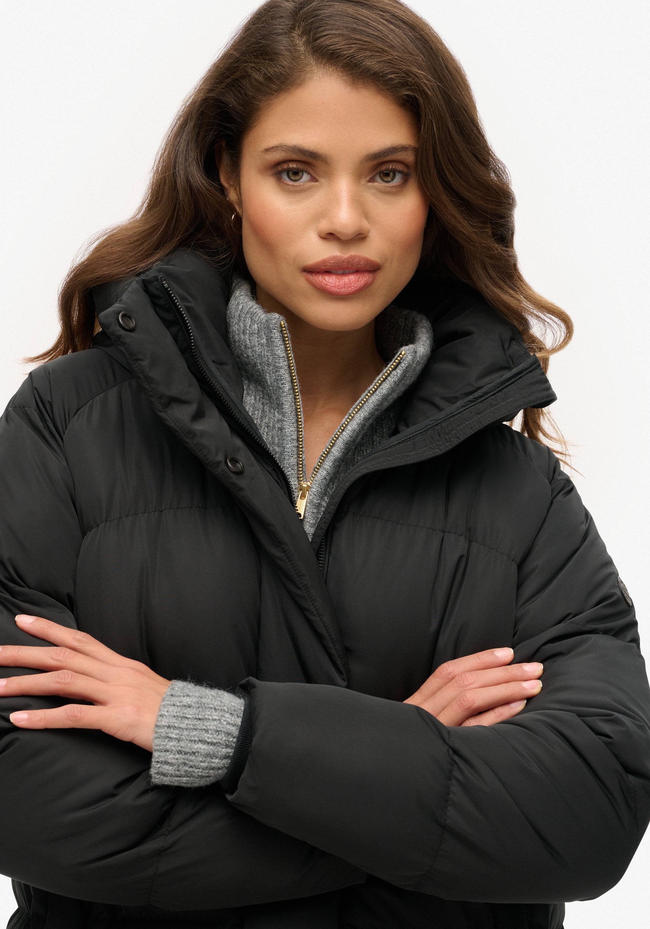 Superdry Steppjacke »Longline Hooded Puffer Jacket«