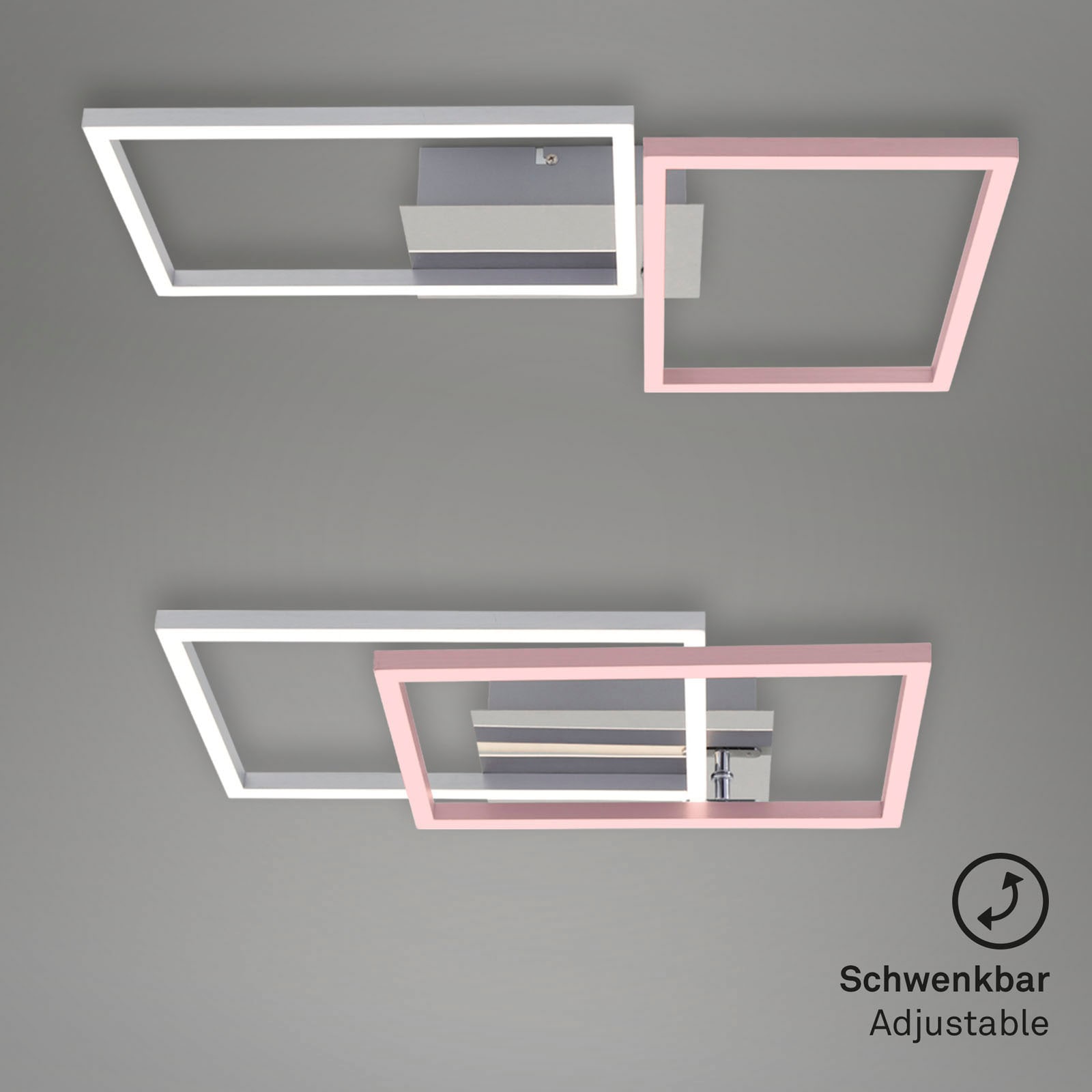 Briloner Leuchten LED Deckenleuchte »3149018 FRAME«, Deckenlampe, 50x38,8x7,8cm, Chrom, 30W, Wohnzimmer, Schlafzimmer