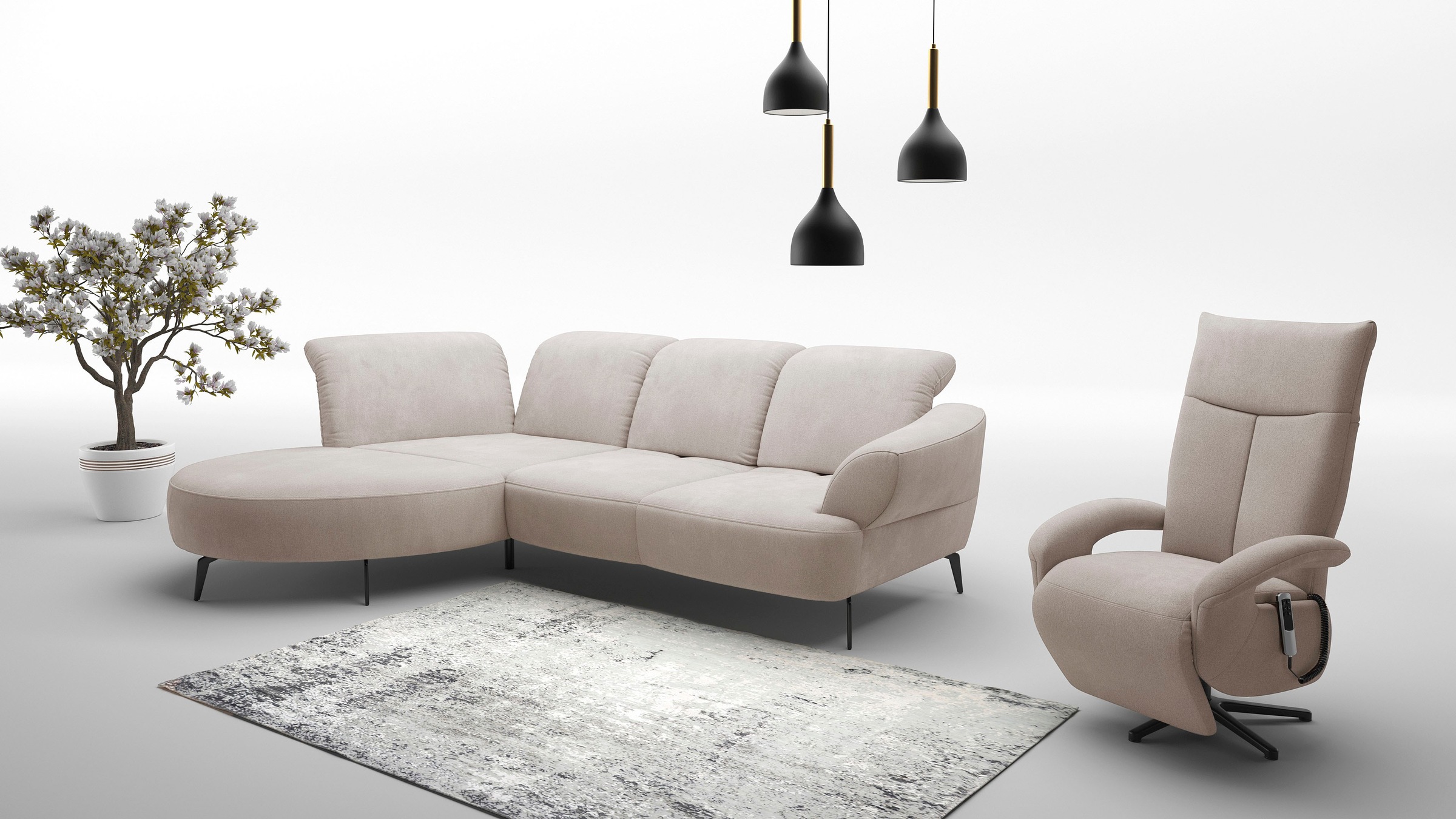 sit&more Ecksofa »Dance«, inkl.System Click&Seat und Sitztiefenverstellung