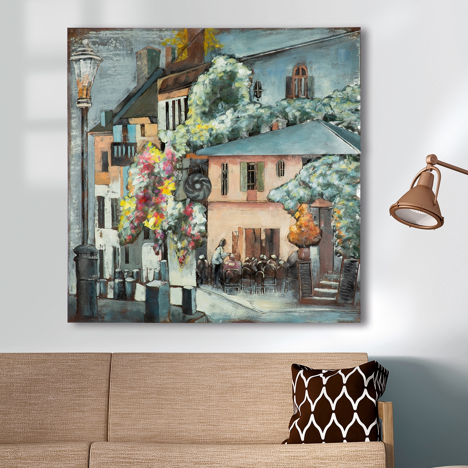 Casablanca by Gilde Metallbild "Bild quadratisch Café Toskana mehrfarbig H. günstig online kaufen