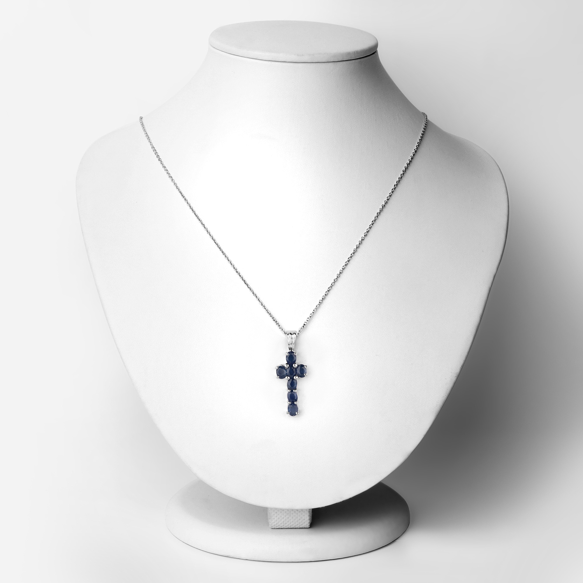Vira Jewels Kette mit Anhänger »925-Sterling Silber rhodiniert Glänzend Saphir Blau«