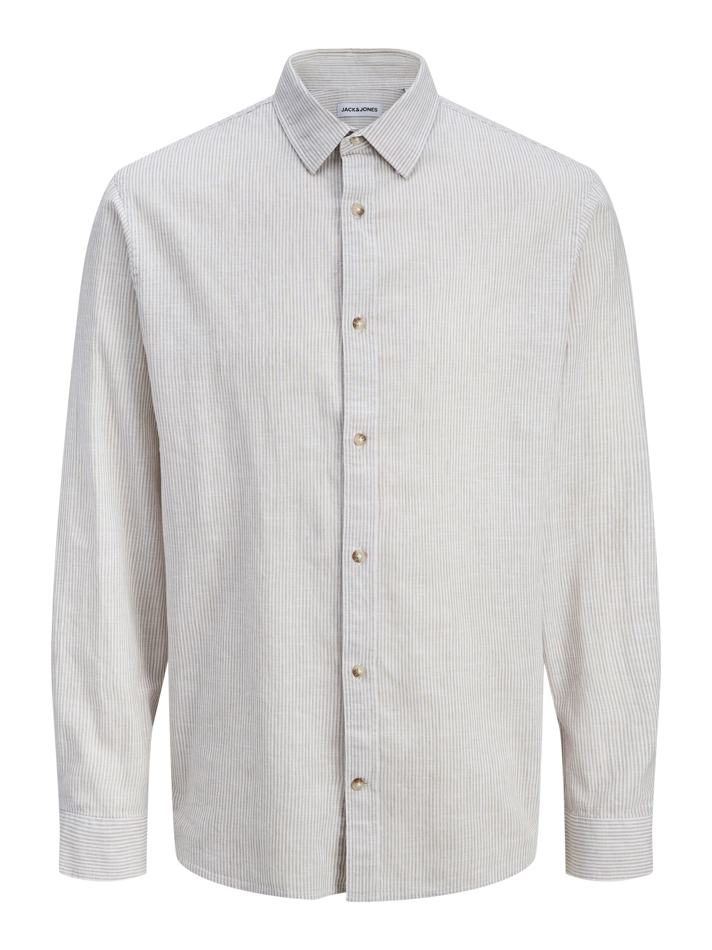 Jack & Jones Langarmhemd »JJESUMMER LINEN BLEND SHIRT L/S SN« Baumwollmischung, regular fit