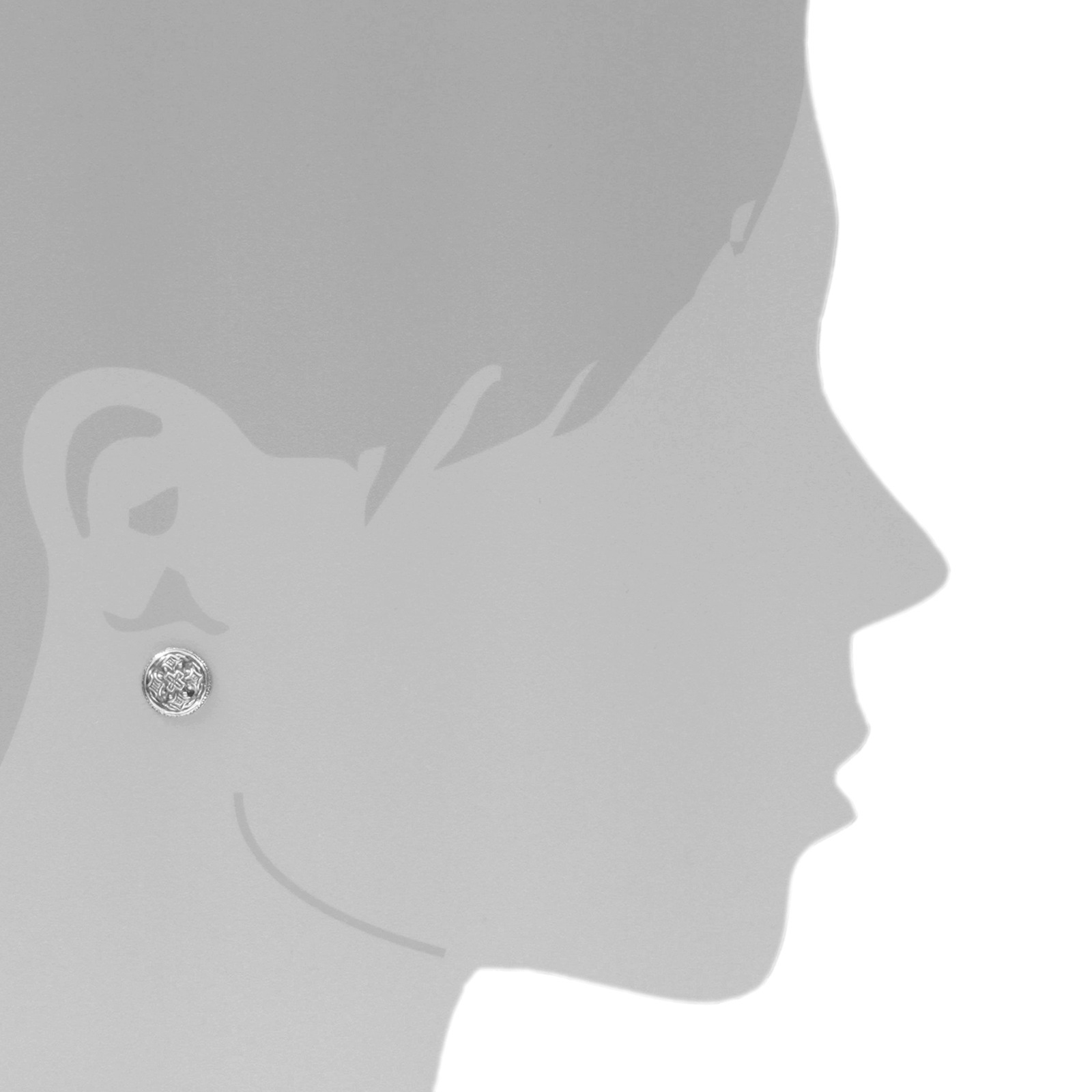 Paar Ohrstecker OSTSEE-SCHMUCK "Ostsee-Schmuck Ohrstecker Hiddensee 13 mm rund", weiß, Ohrringe, Damen, 13mm, Silber 925 (Sterlingsilber) 5