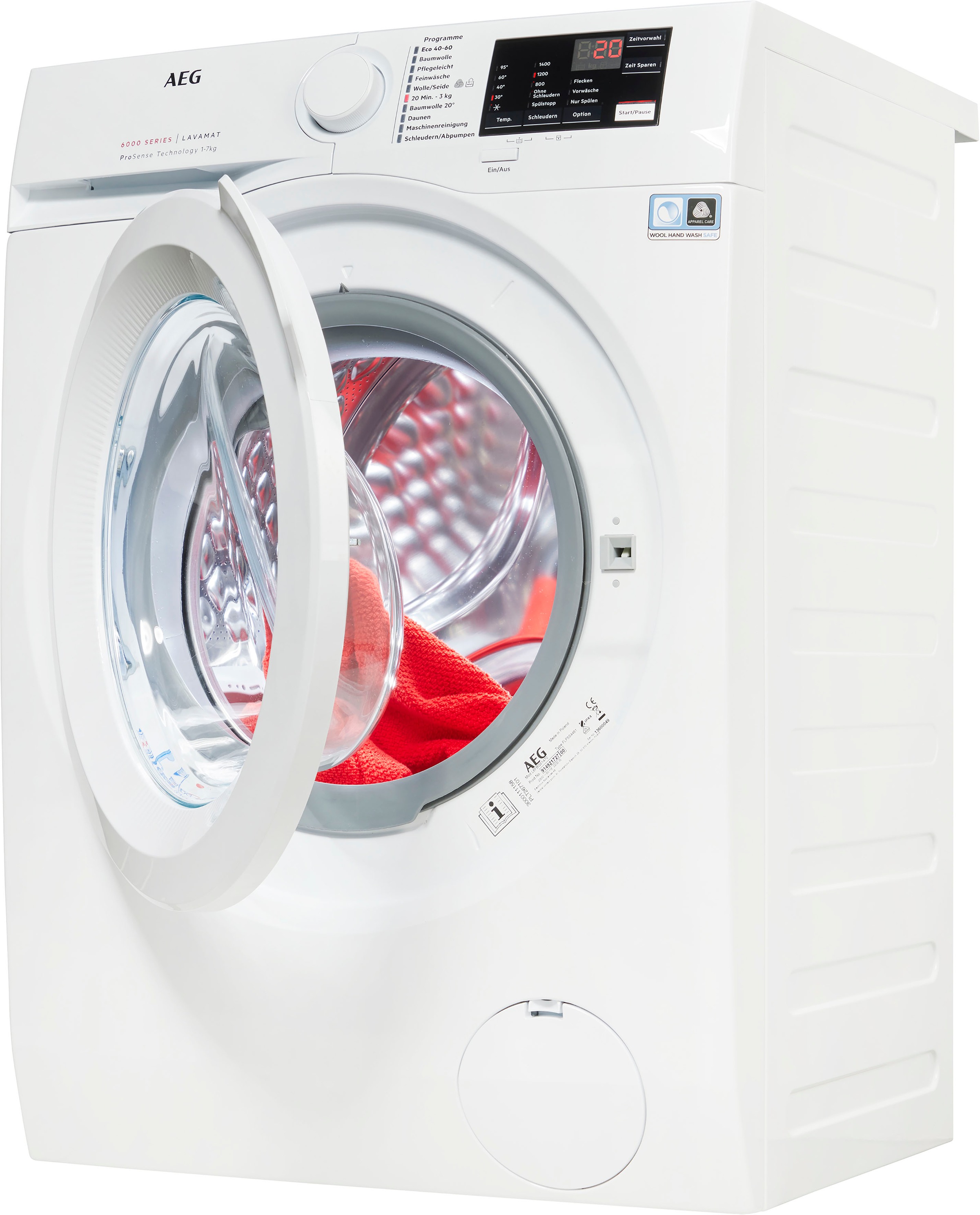 AEG Waschmaschine Serie 6000 "L6FBG51470" 7 kg 1400 U/min ProSense Mengenau günstig online kaufen
