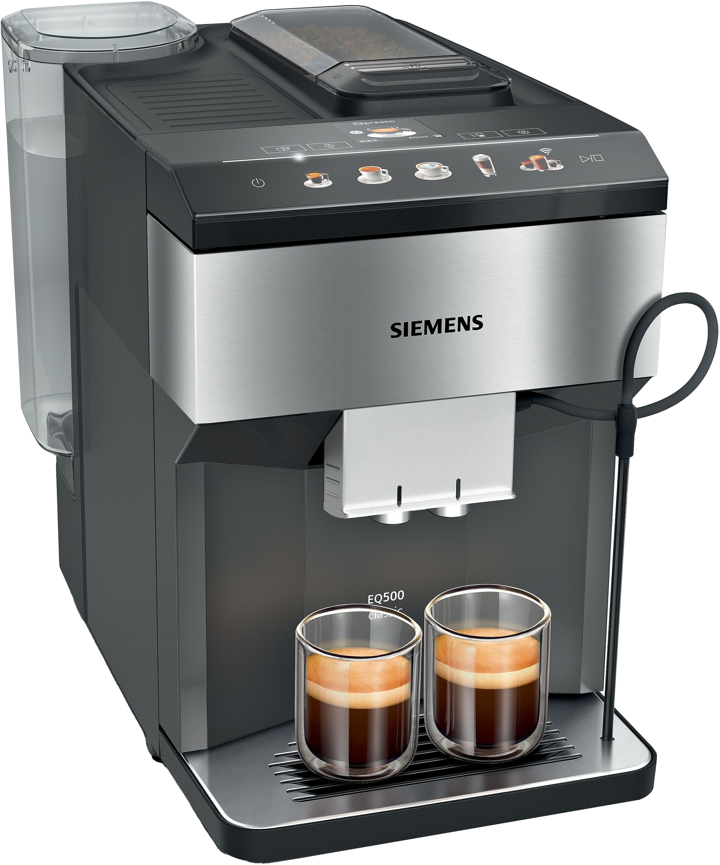 SIEMENS Kaffeevollautomat "EQ500 integral TP516DX3, App-Steuerung, Doppeltassenfunktion", intuitives Farbdisplay, automa