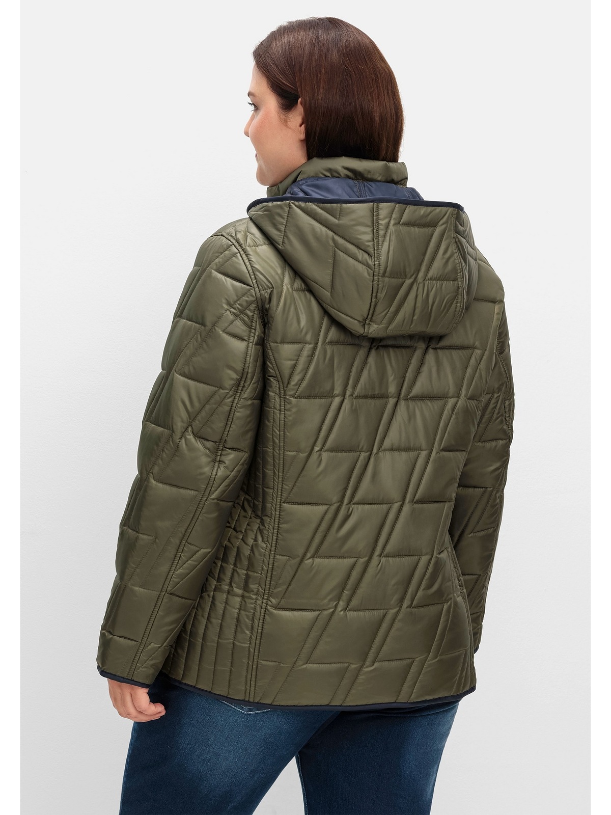 Sheego Steppjacke »Große Größen«, mit Kapuze, zum Wenden, mit Kapuze und Stehkragen