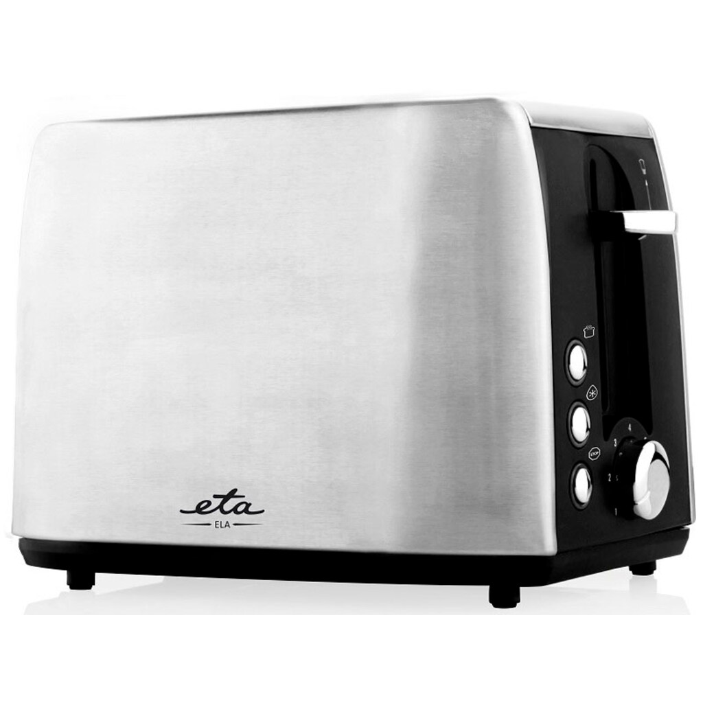 eta Toaster »ELA ETA106690000«, 2 kurze Schlitze, für 2 Scheiben, 900 W, in Silber, 7 Bräunungsstufen