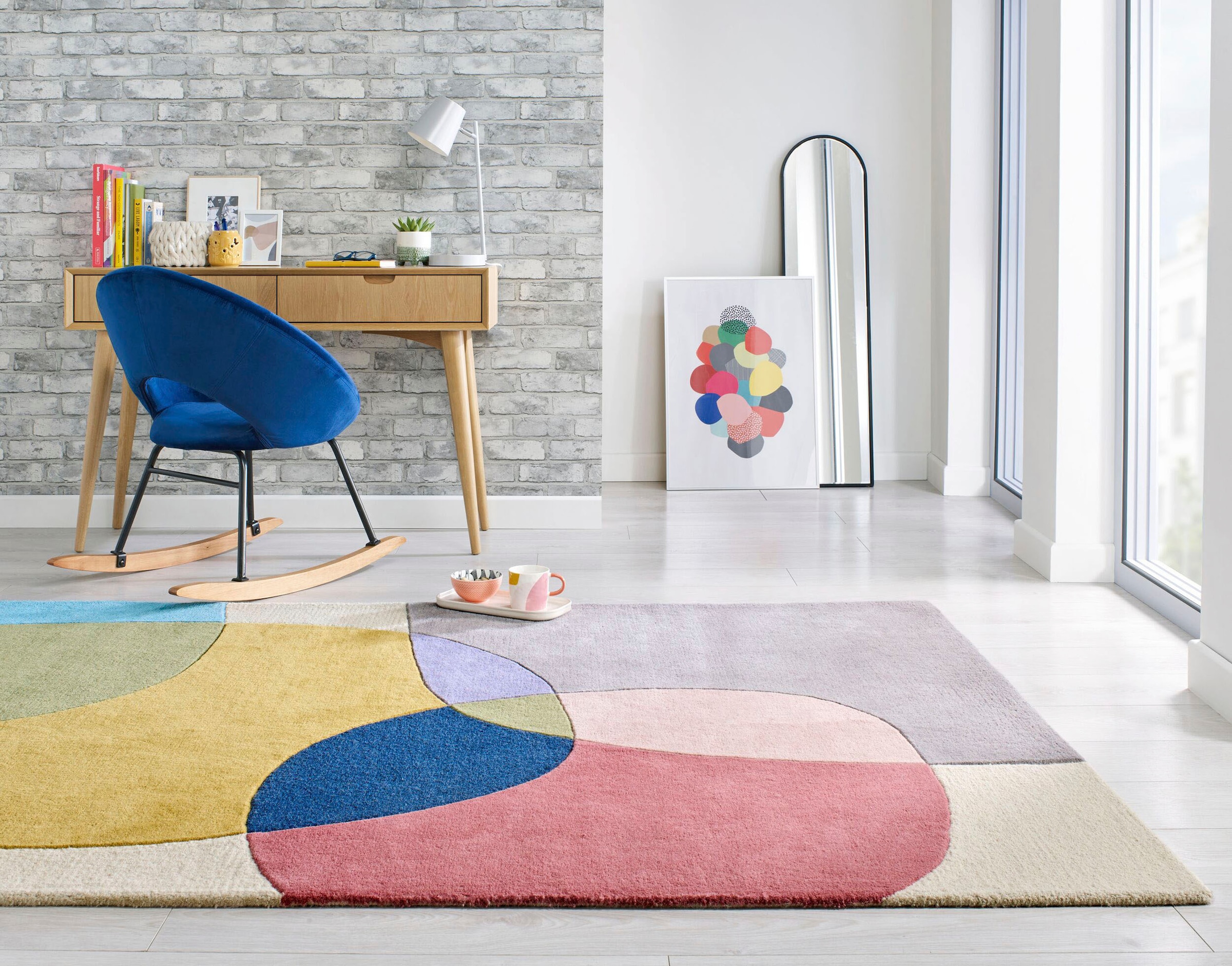 FLAIR RUGS Wollteppich BAUR fußbodenheizungsgeeignet, rechteckig, | bestellen mit Hoch-Tief-Effekt, »Glow«, gemustert