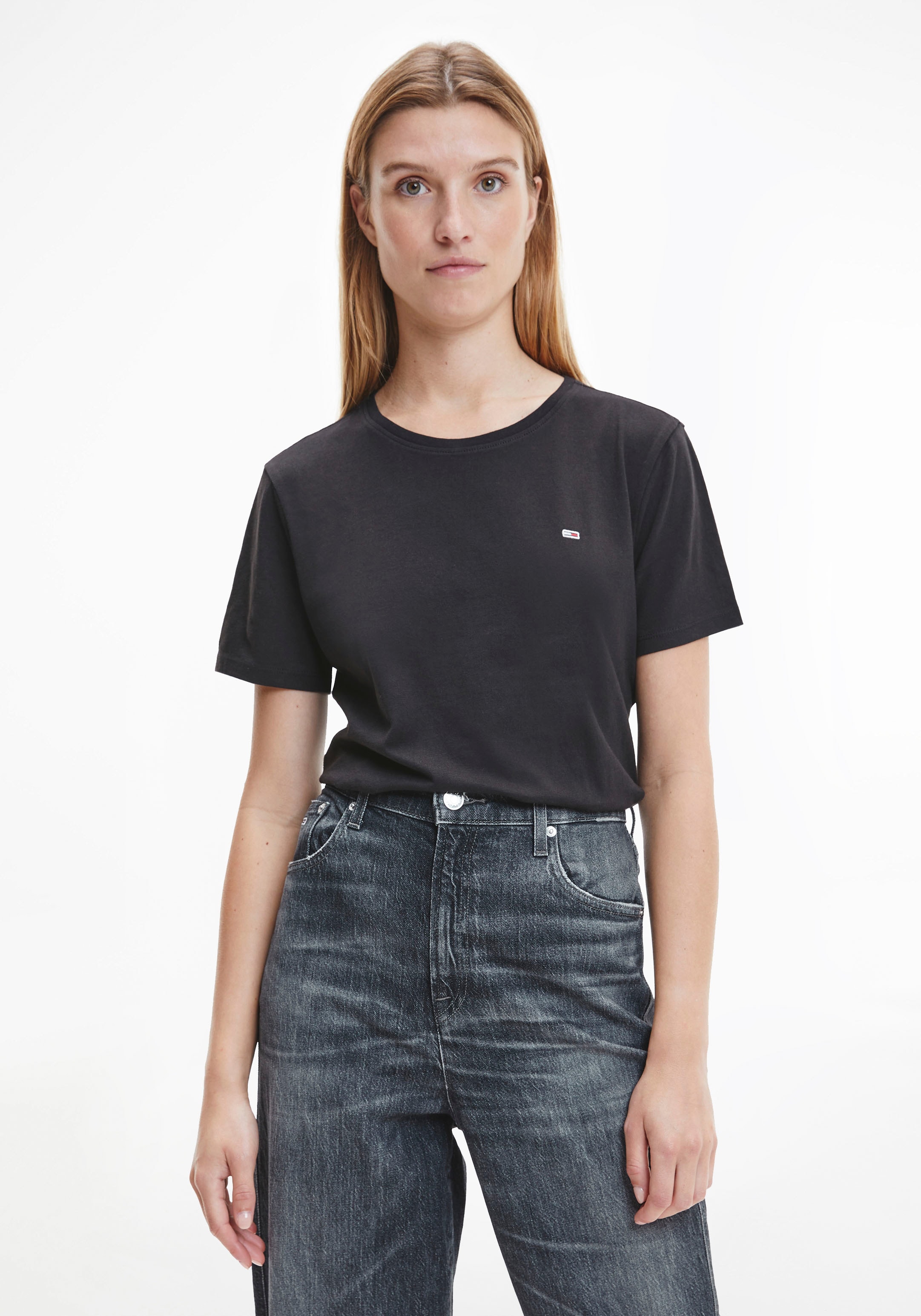 Tommy Jeans Rundhalsshirt »TJW 2PACK SOFT JERSEY TEE«, mit Tommy Jeans Logo-Flag-Stickerei