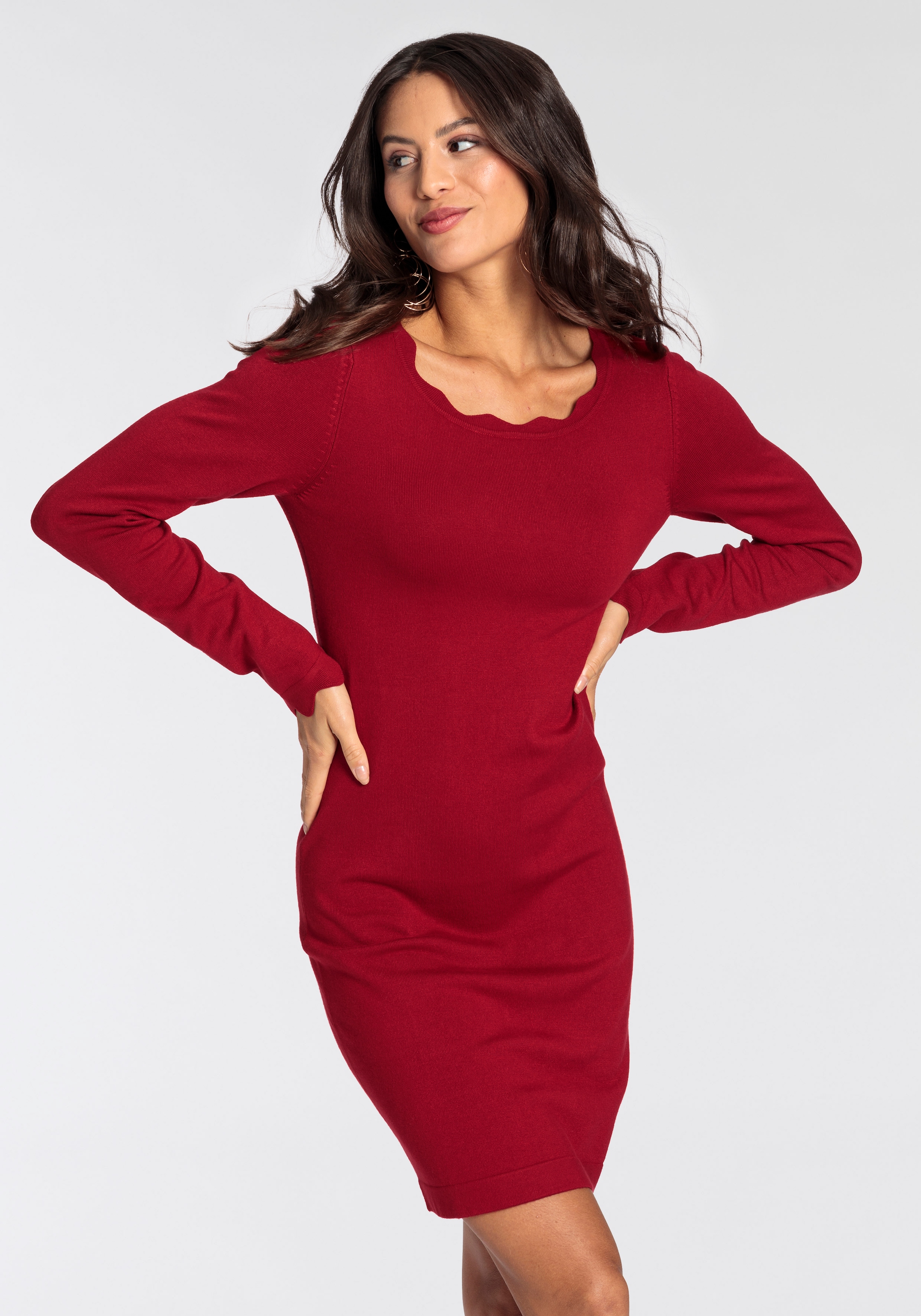 Laura Scott Strickkleid, kurzes Kleid, figurbetont, aus Viskosemischung - N günstig online kaufen