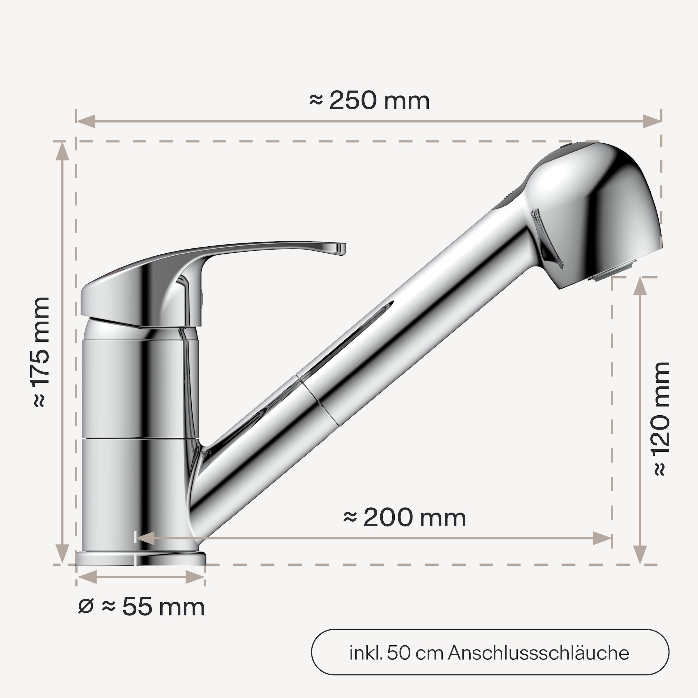 WASSERWERK Spültischarmatur »WK 7, Wasserhahn, Küche, Einhebelmischer«