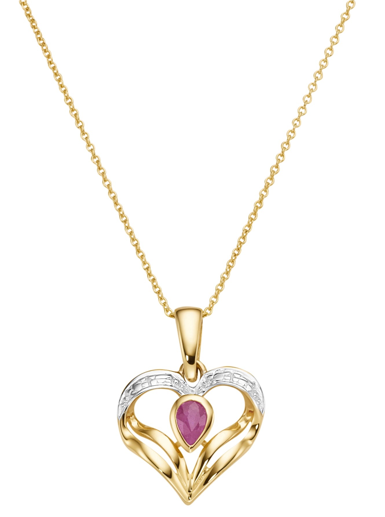 Kettenanhänger LADY, gold (gelbgold 375), Schmuckanhänger, Damen, Gelbgold 375, Kettenanhänger 8