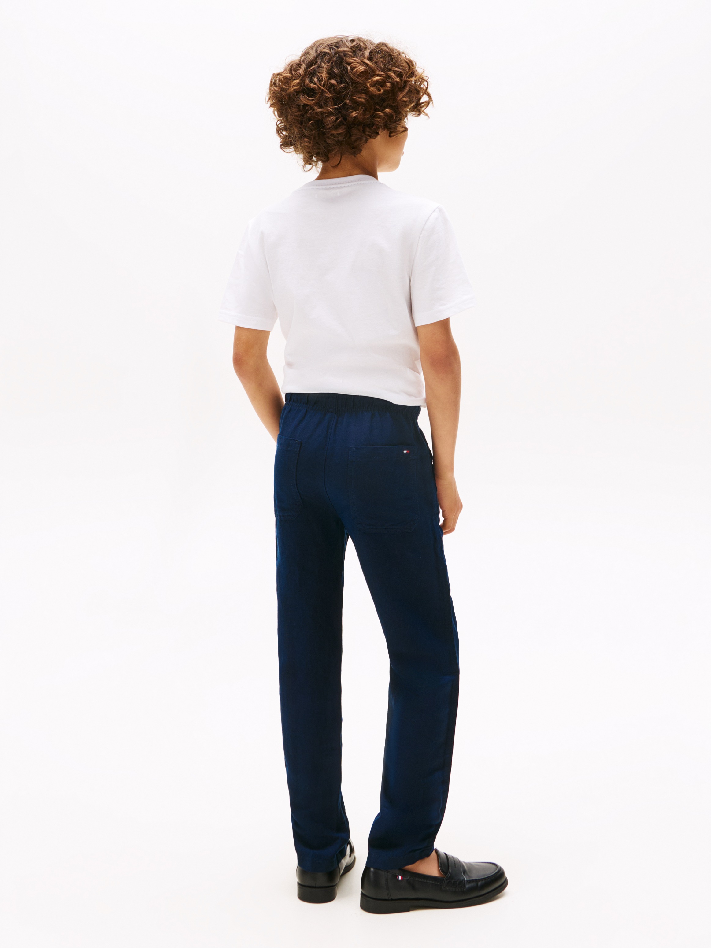 Tommy Hilfiger Webhose »LINEN VISCOSE PANT«, mit Kordelzug, Logostickerei