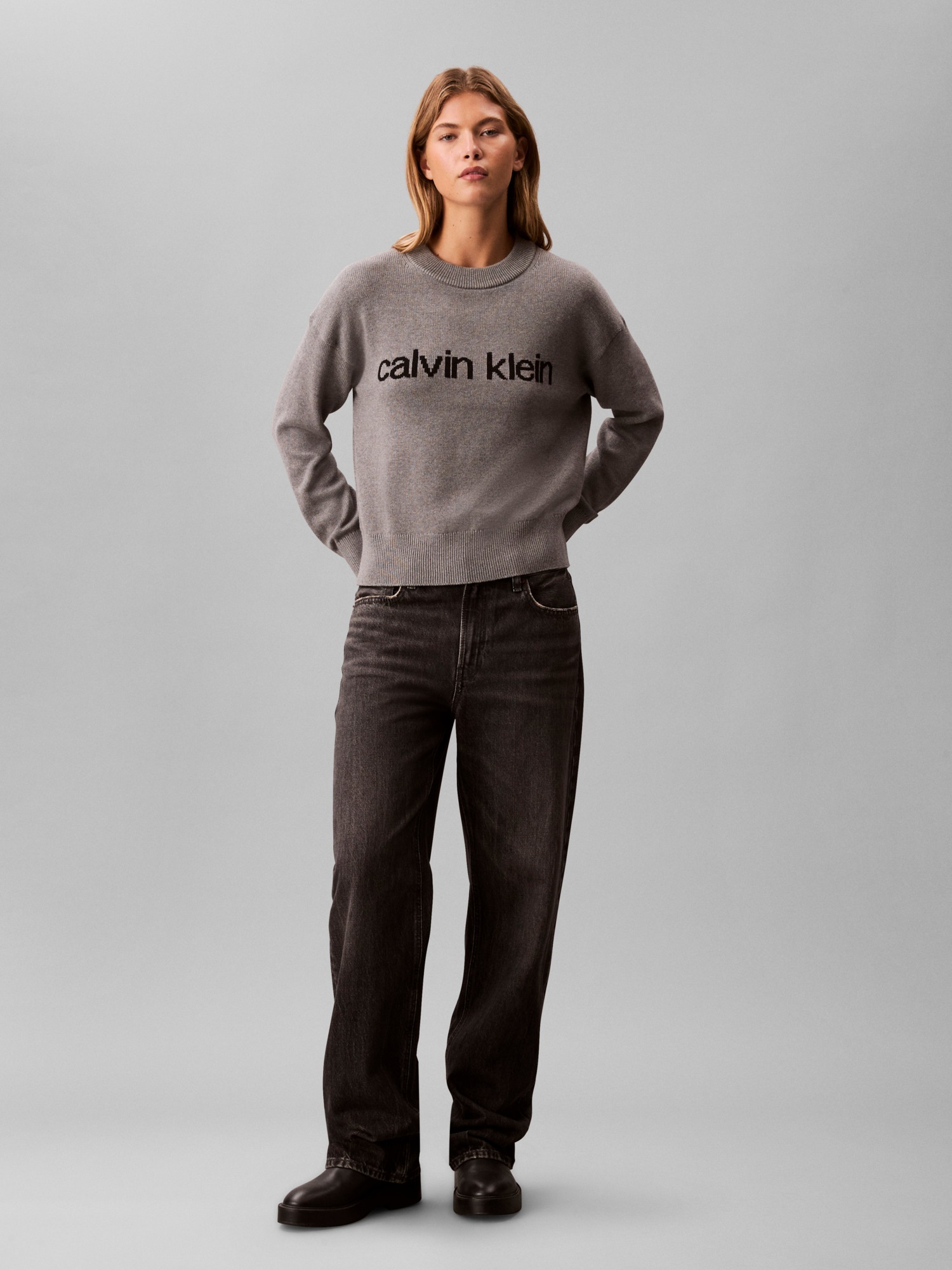 Calvin Klein Jeans Strickpullover »Cotton Graphic Pullover« Mit Rundhalsausschnitt