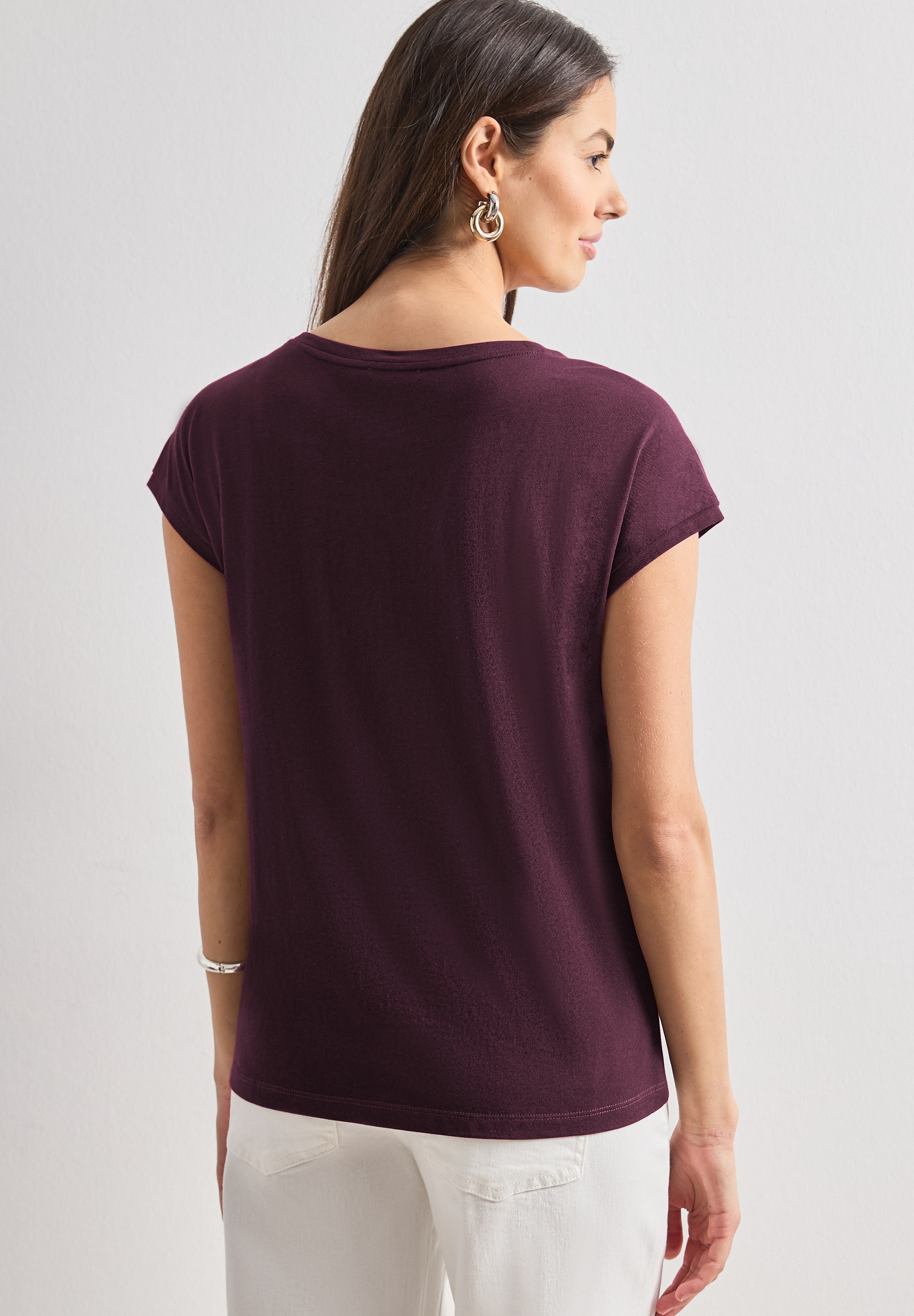 STREET ONE Print-Shirt aus softem Materialmix
