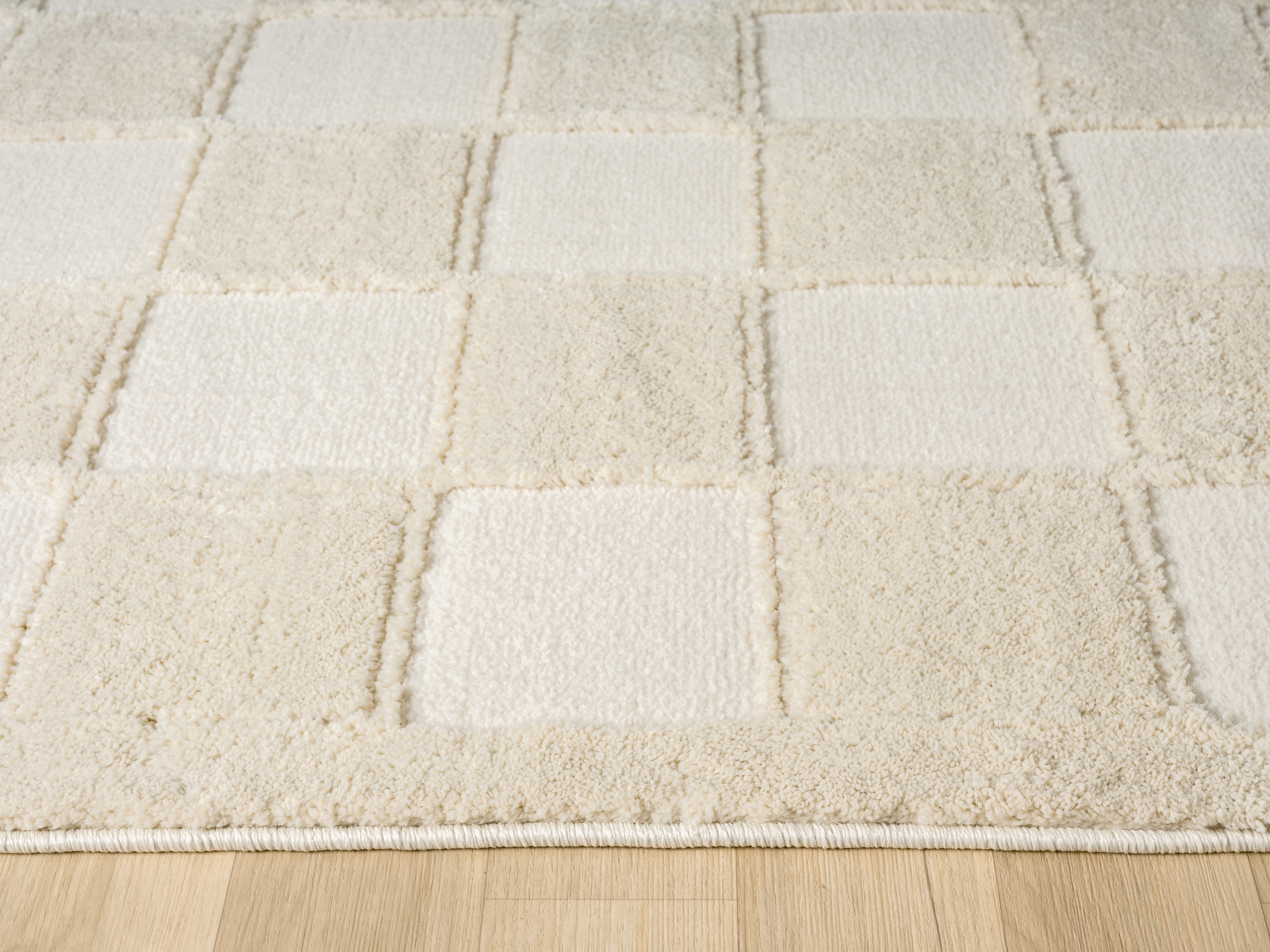 OTTO home Teppich »Belion, Hoch-Tief-Struktur«, rechteckig, 19 mm Höhe, leichter Glanz, Schachbrettmuster, Modern, Wohnzimmer, Schlafzimmer
