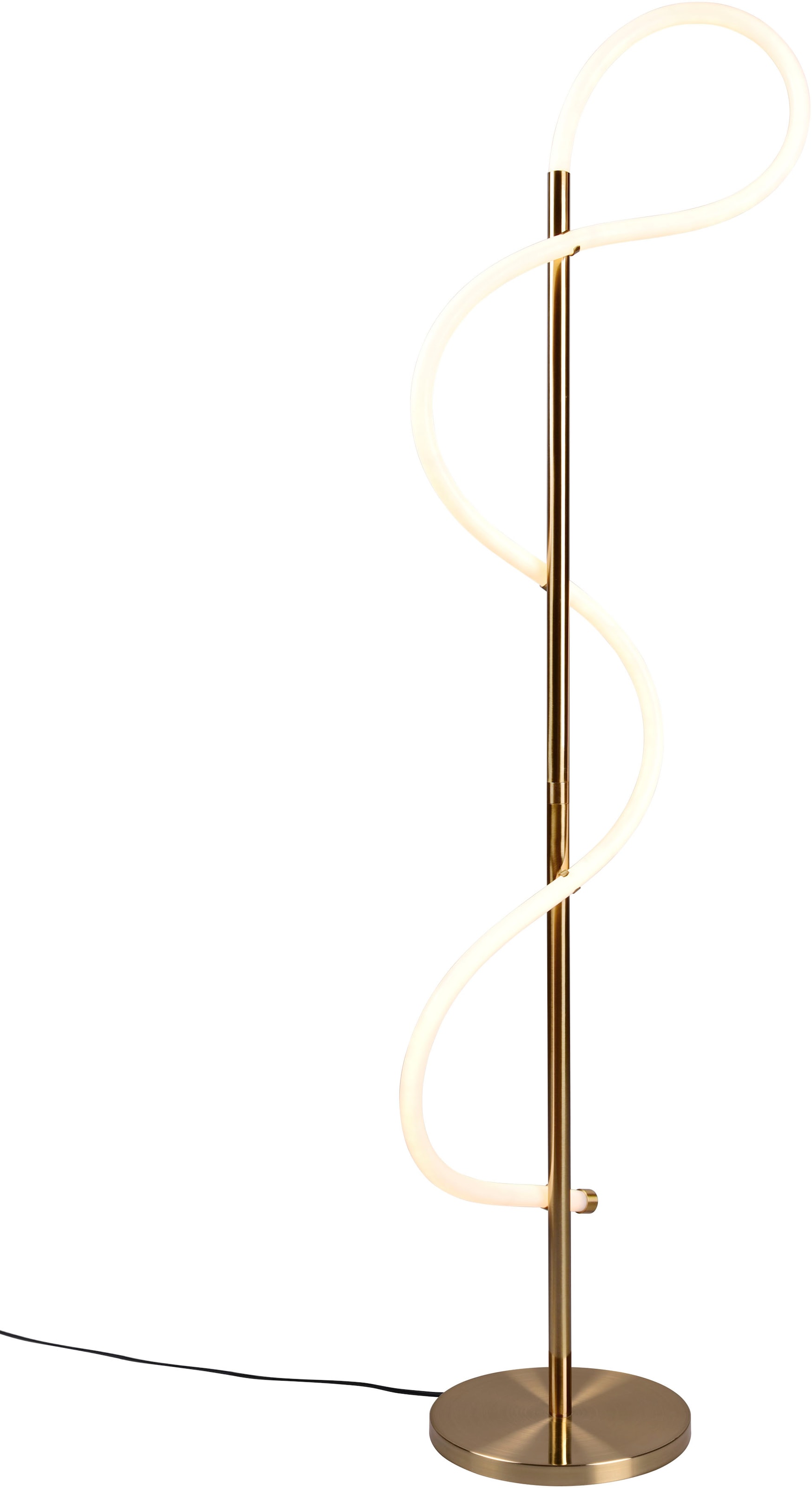 Leonique LED Stehlampe »Cecile«, 1 flammig, Leuchtmittel LED-Board | LED fest integriert, Stehleuchte mit geschwungener LED Röhre, dimmbar mit Fußschalter