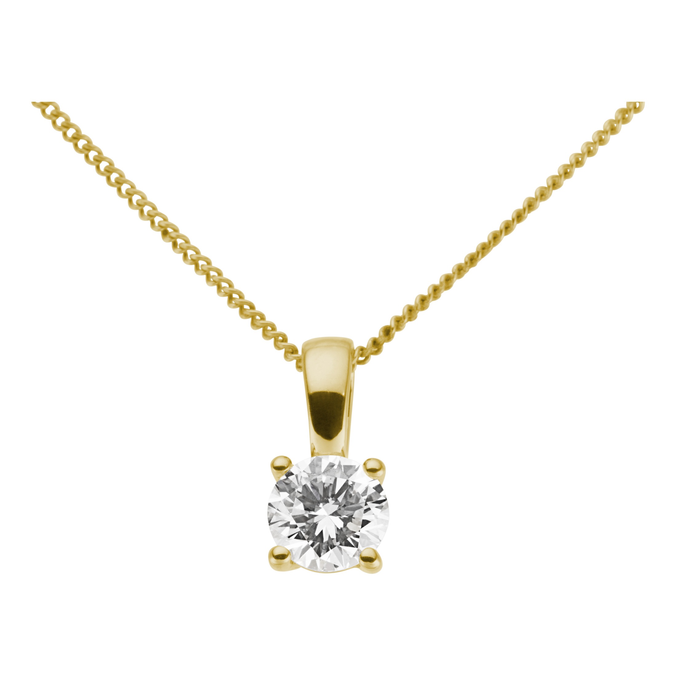 FIRETTI Damen Kettenanhänger "Schmuck Geschenk Gold 333 Halsschmuck Anhänger Solitär Lab Grown", 0,5 VS = sehr kleine Einschlüsse, Diamanten Gelbgold